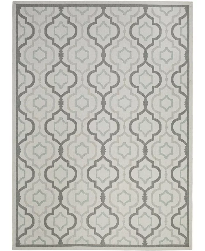 Safavieh Courtyard Light Gray and Anthracite 8' x 11' Sisal Weave Outdoor Area Rug