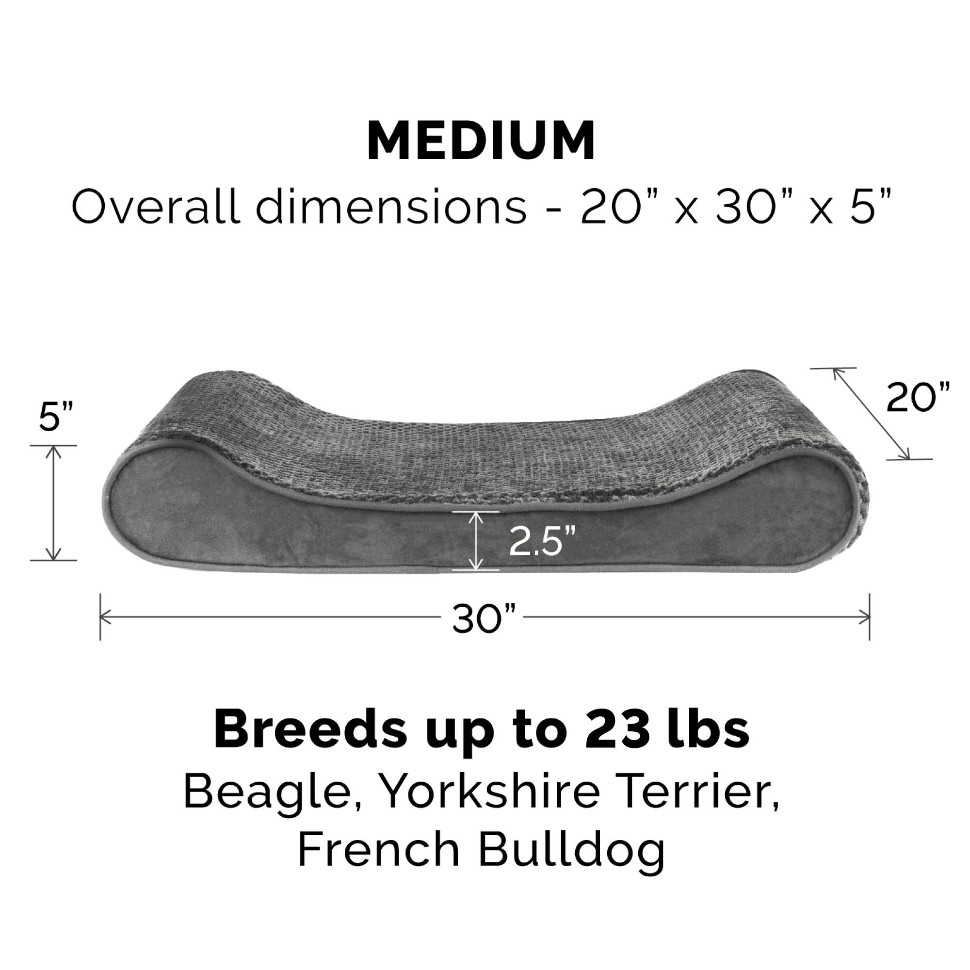 FurHaven Pet Dog Bed | Memory Foam Minky Plush and Velvet Luxe Lounger Pet Bed for Dogs and Cats， Gray， Medium