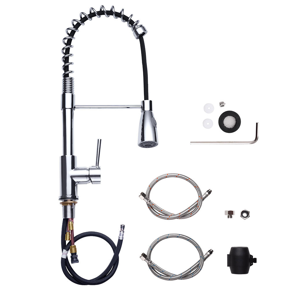 Aquaterior Pull-down Kitchen Sink Faucet 1-Handle Stainless Steel