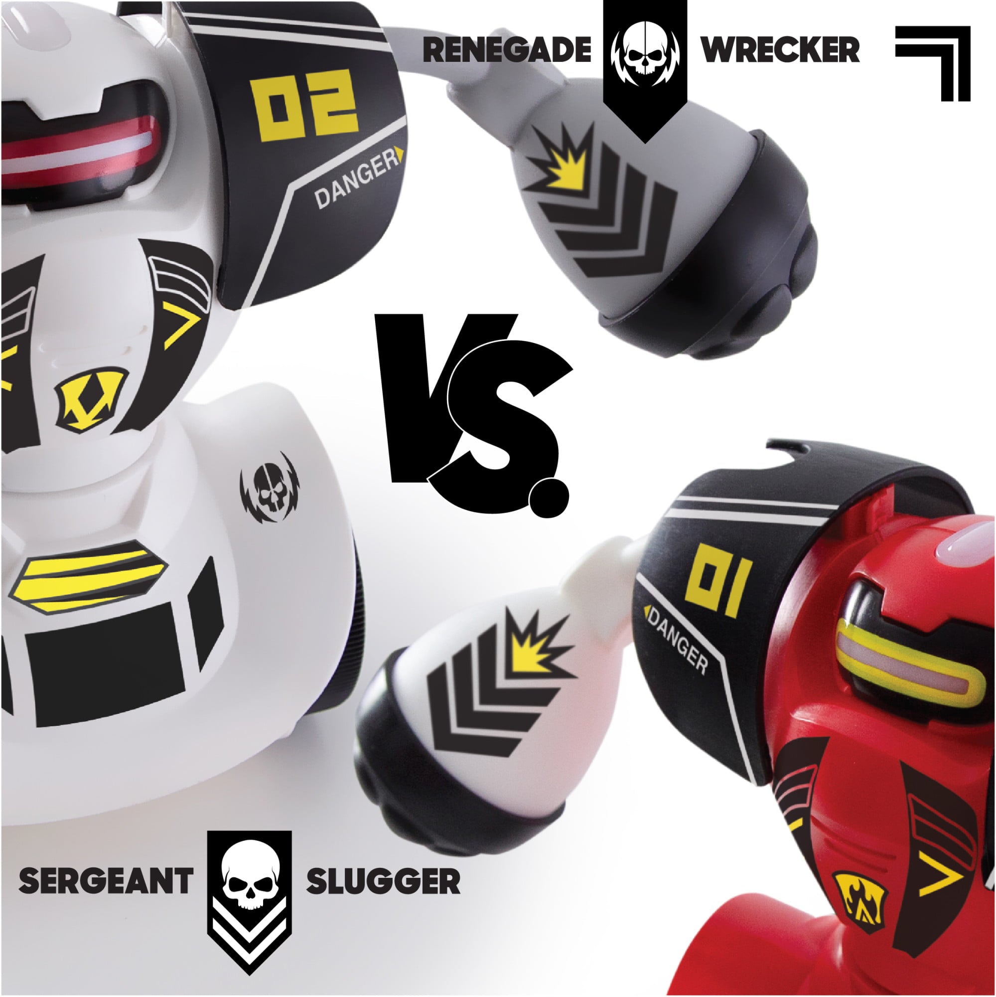 Sharper Image® Remote Control Robot Combat Set， Multiplayer RC Toy for Kids， Robo Duel Game with Infrared Controllers， Challenge a Friend， Great Gift for Boys or Girls， Red and White