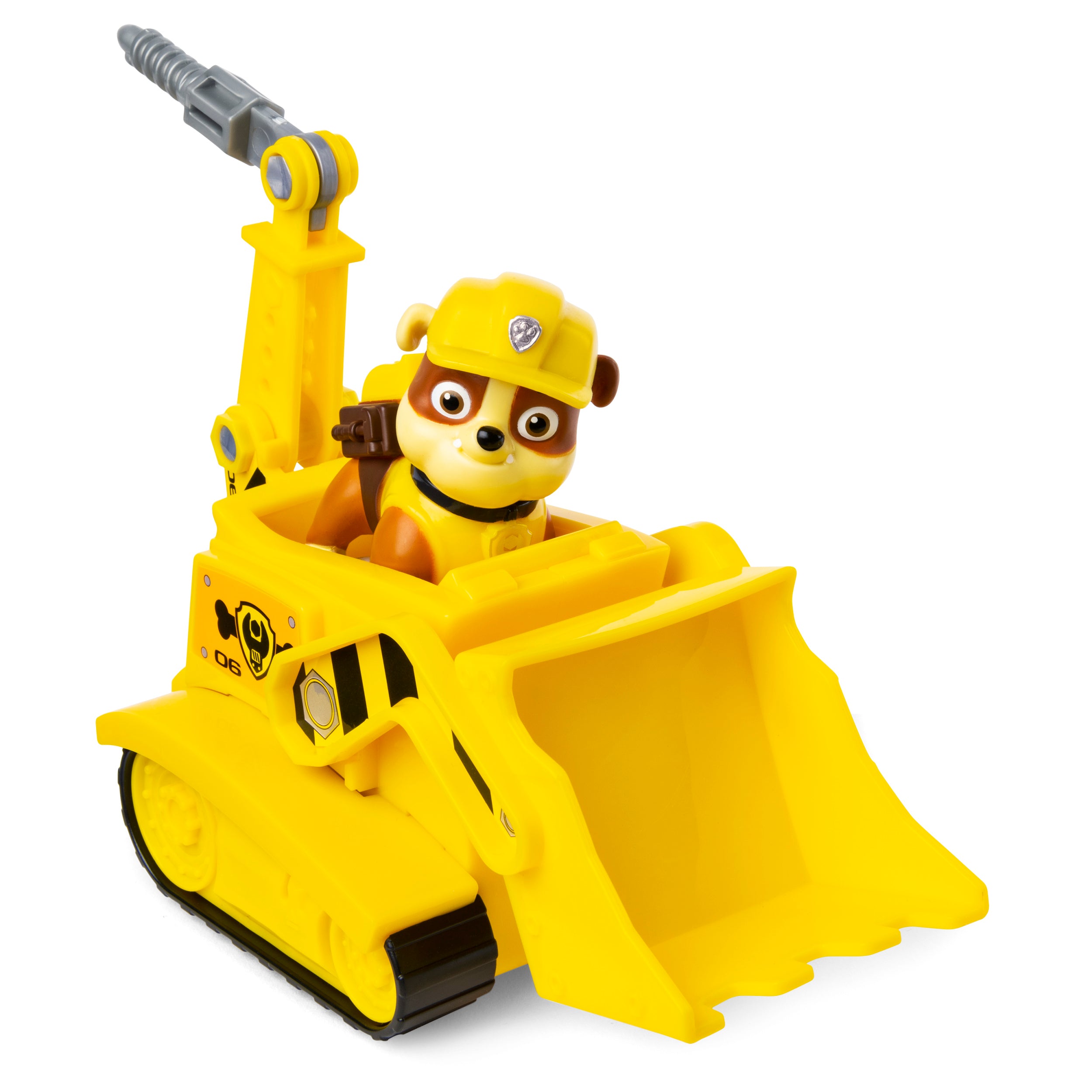 PAW Patrol， Rubble’s Bulldozer Vehicle with Collectible Figure， for Kids Aged 3 and Up
