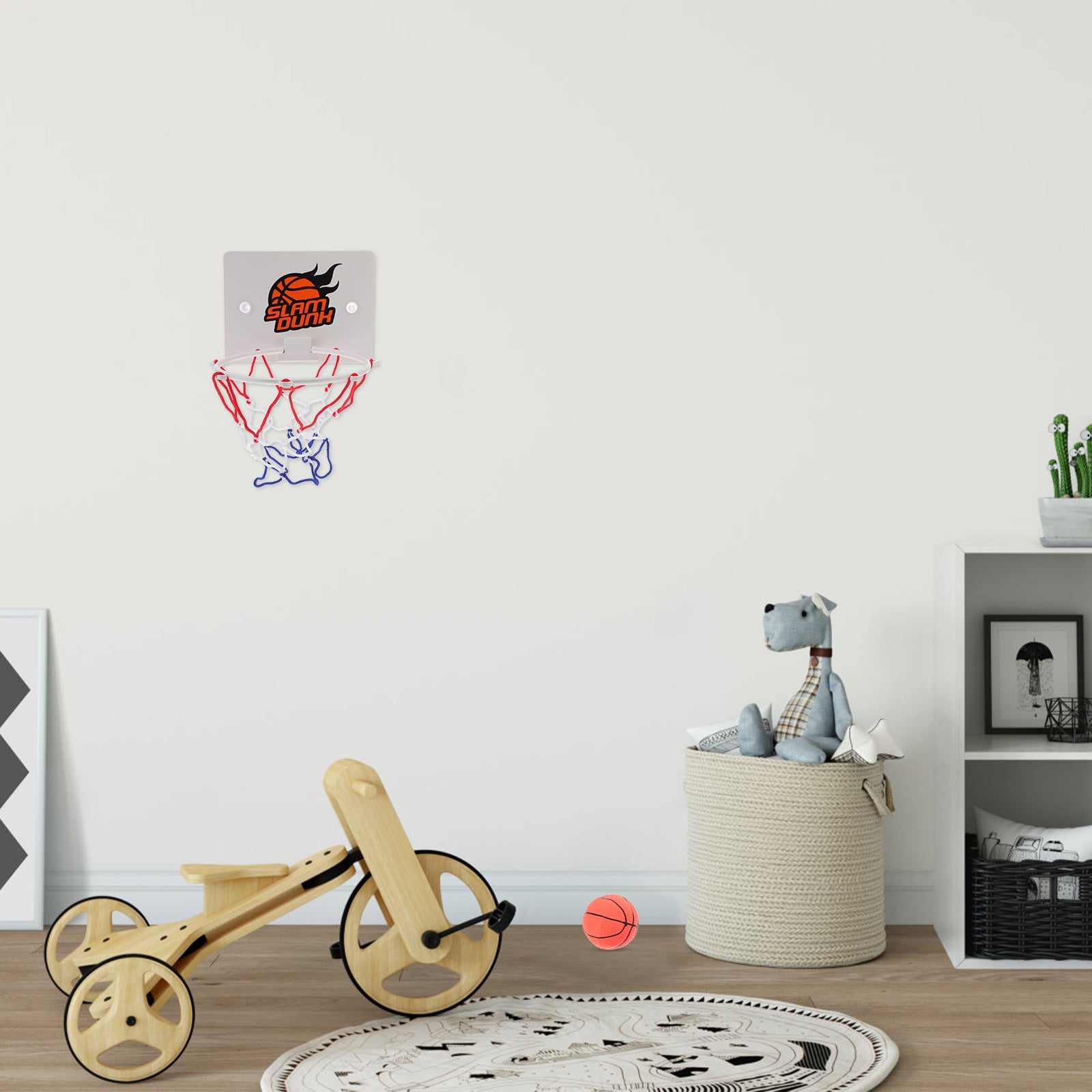 Etereauty 1 Set of Wall Mounted Kids Basketball Board Mini Basketball Netball Indoor Basketball Play Set (Colorful)