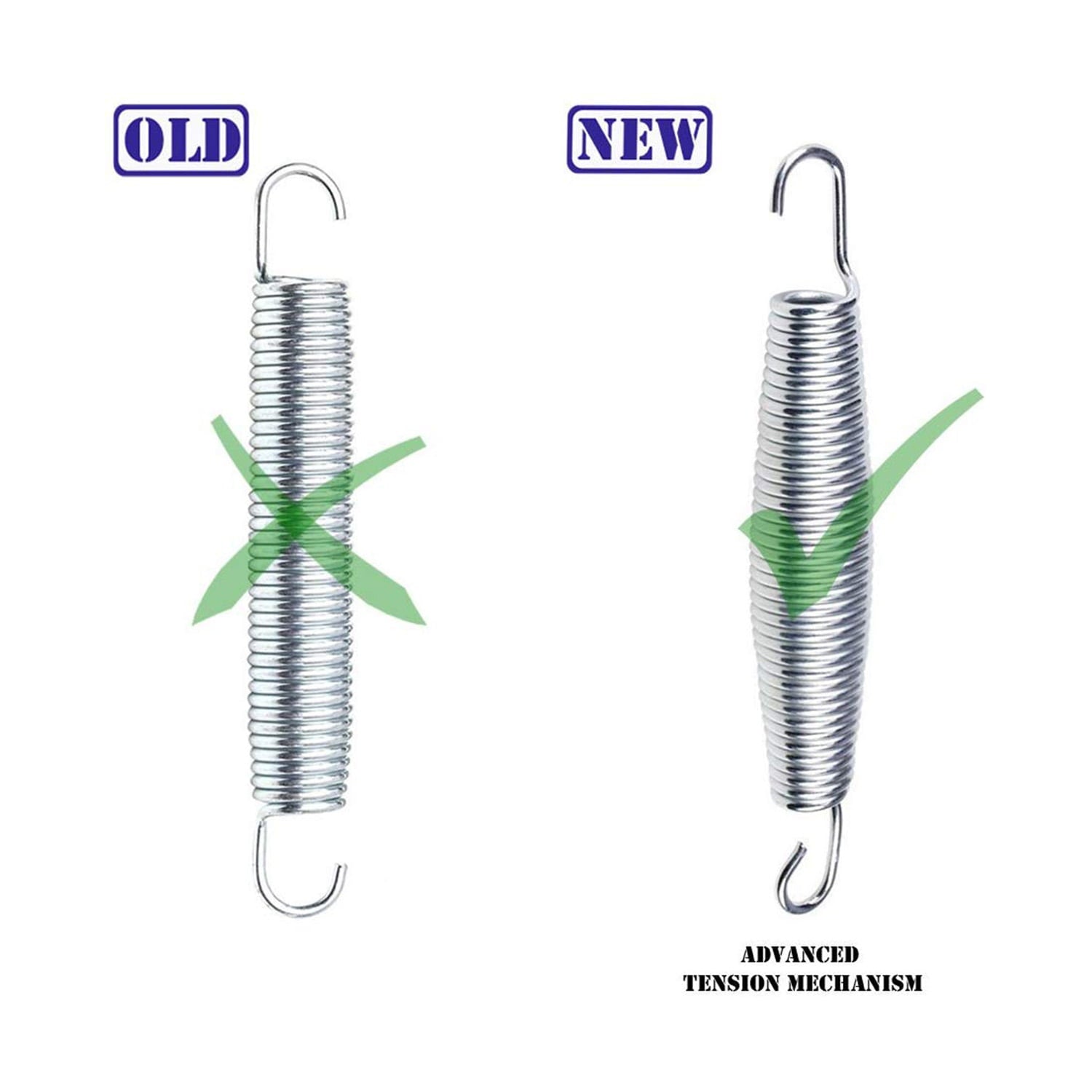 Party Saving 20 Pieces 7 In. Trampoline Spring Heavy-Duty Galvanized Steel Replacement， Wmt1101