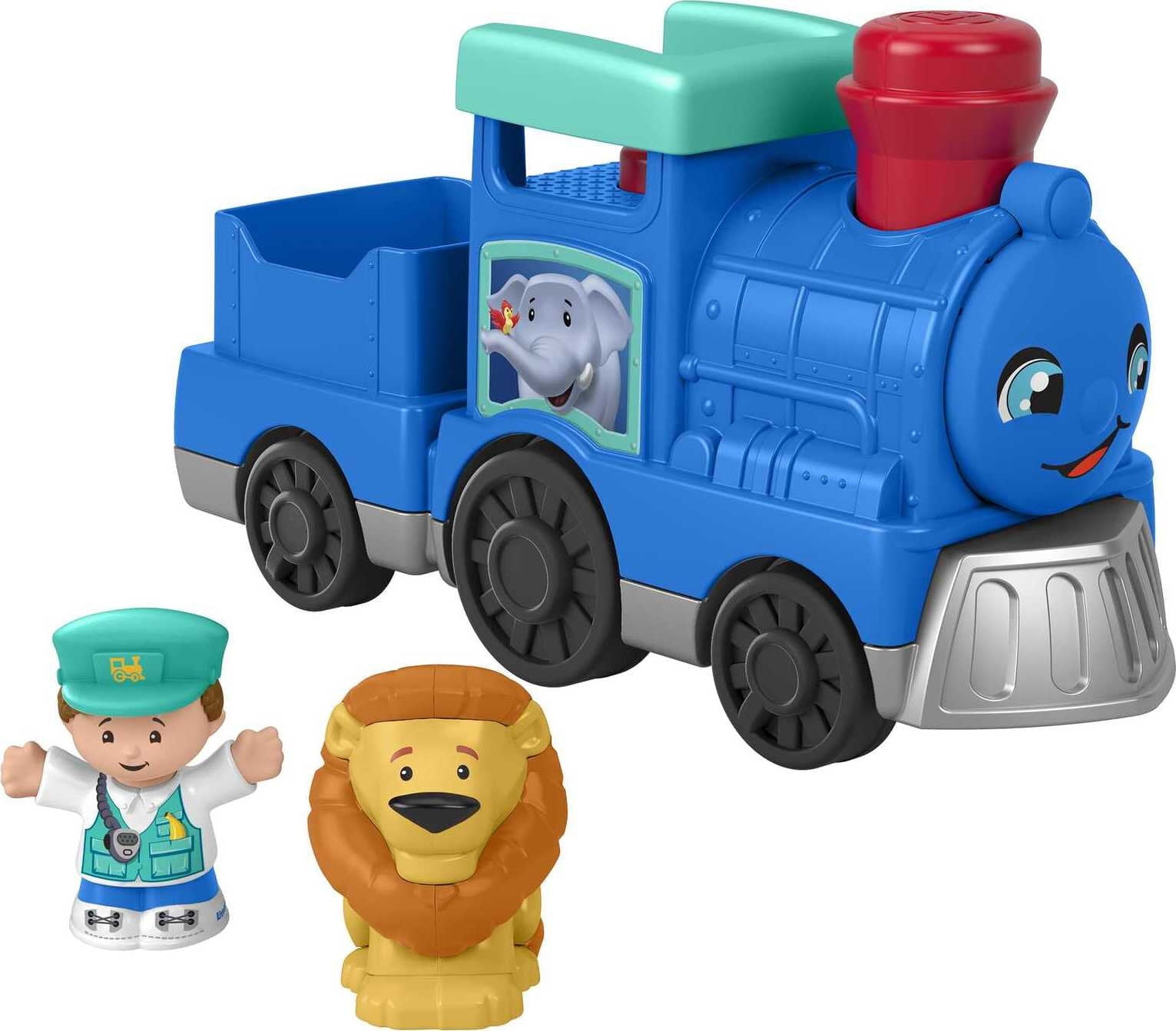 Fisher-Price Little People Animal Train Toy with Music and Sounds， 2 Figures， Toddler Toy
