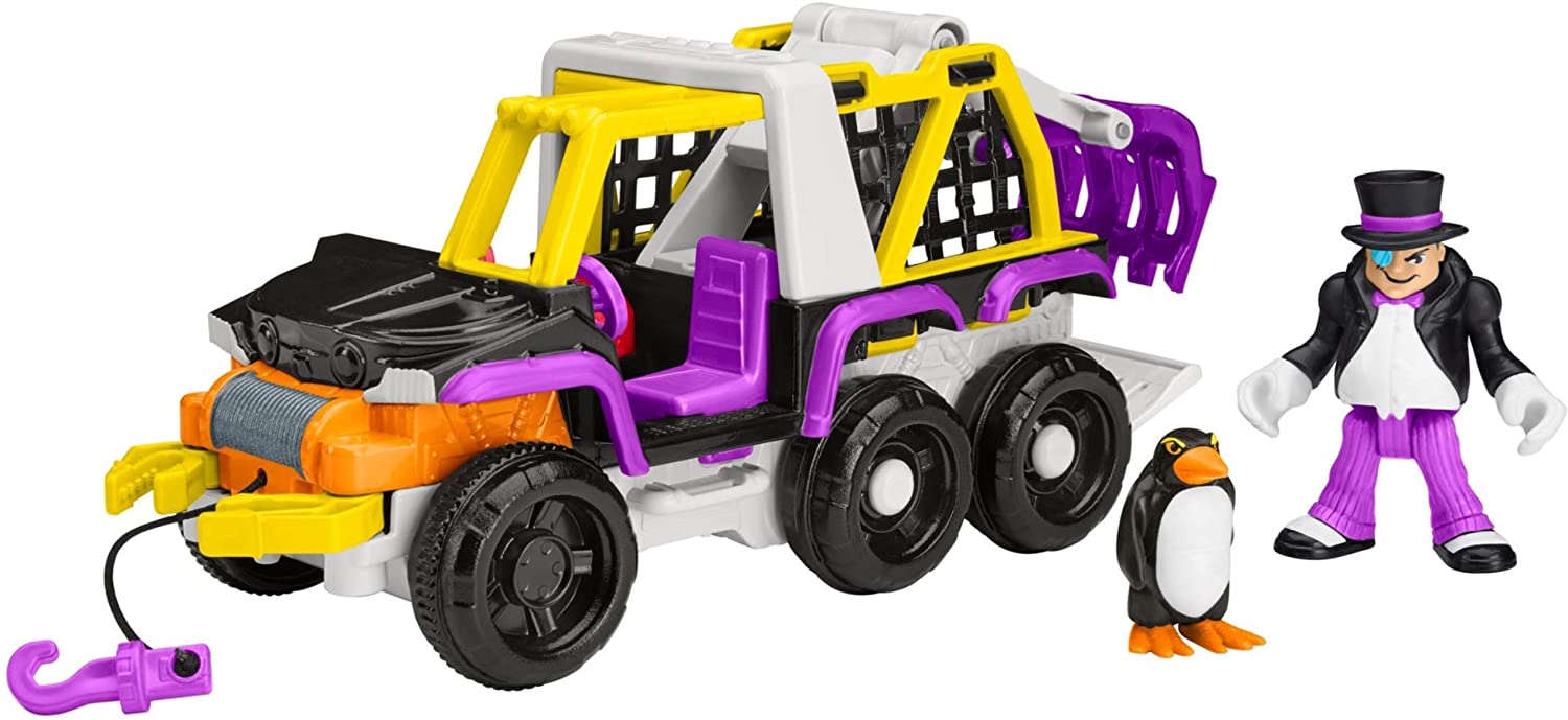 Imaginext Gotham City DC Superfriends Batman Villain vehicle with Minifigure - Penguin and 8 Wheeler Truck