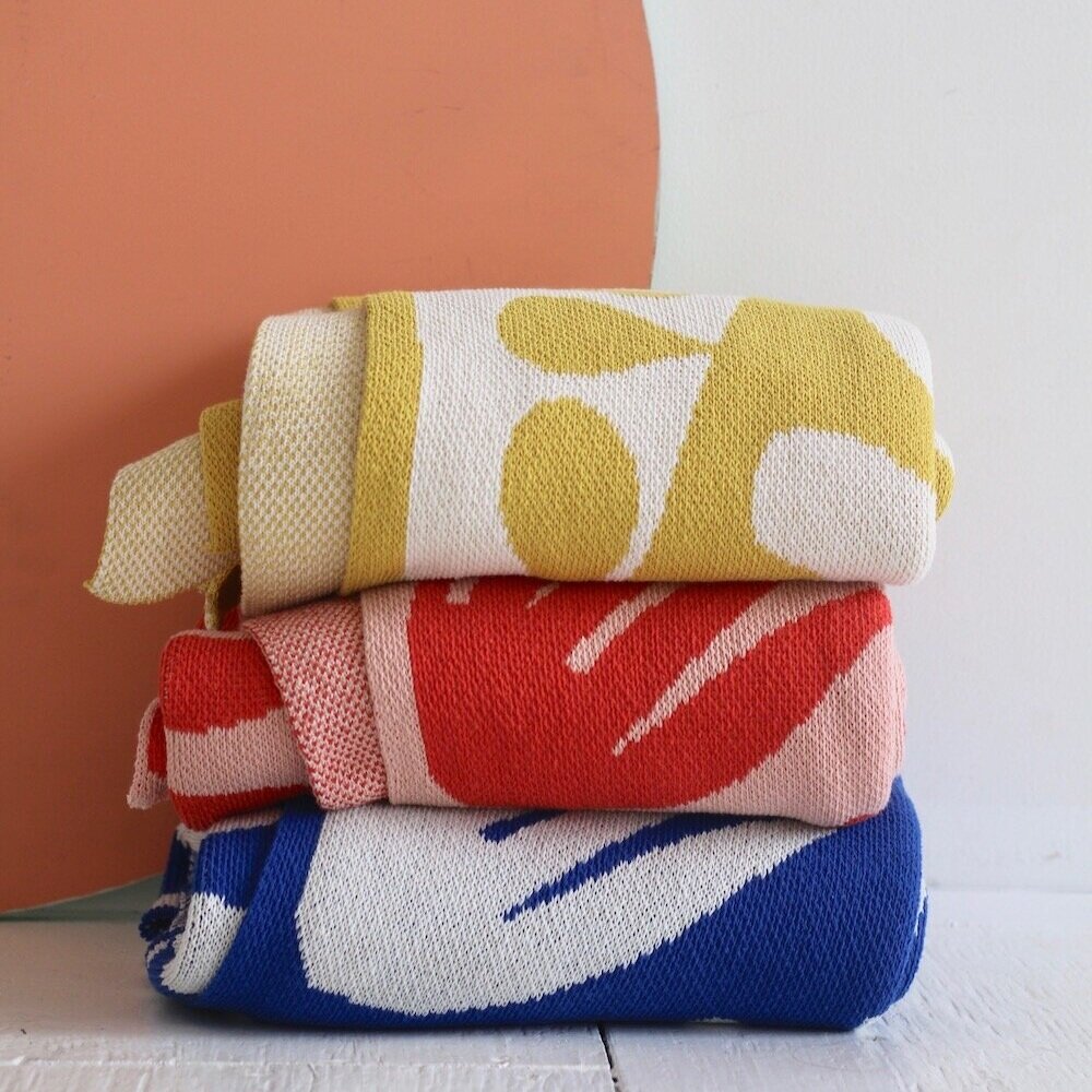 Succulents Linen Throw Blanket