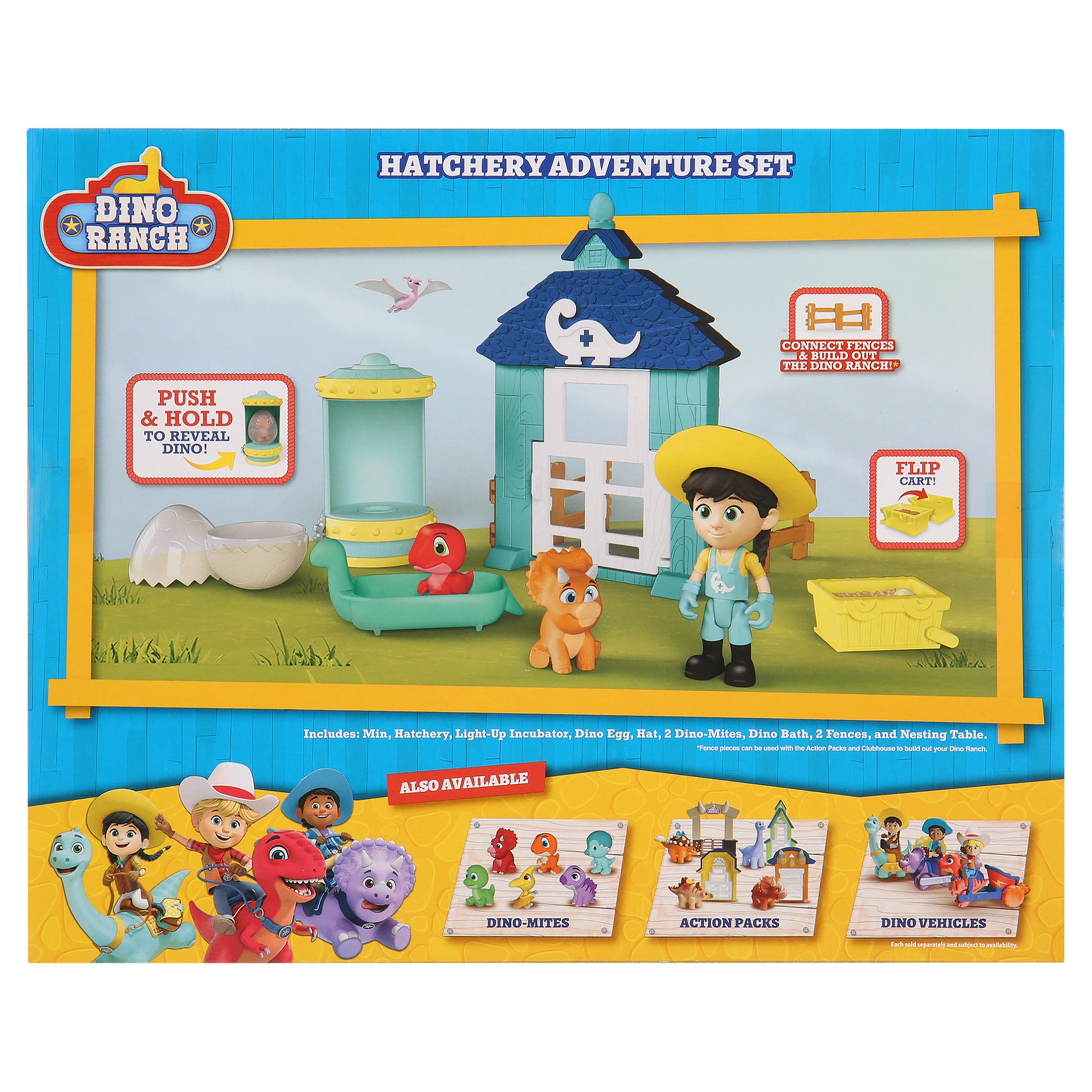 Jazwares Dino Ranch Hatchery Adventure Action Figure Set， 12 Pieces