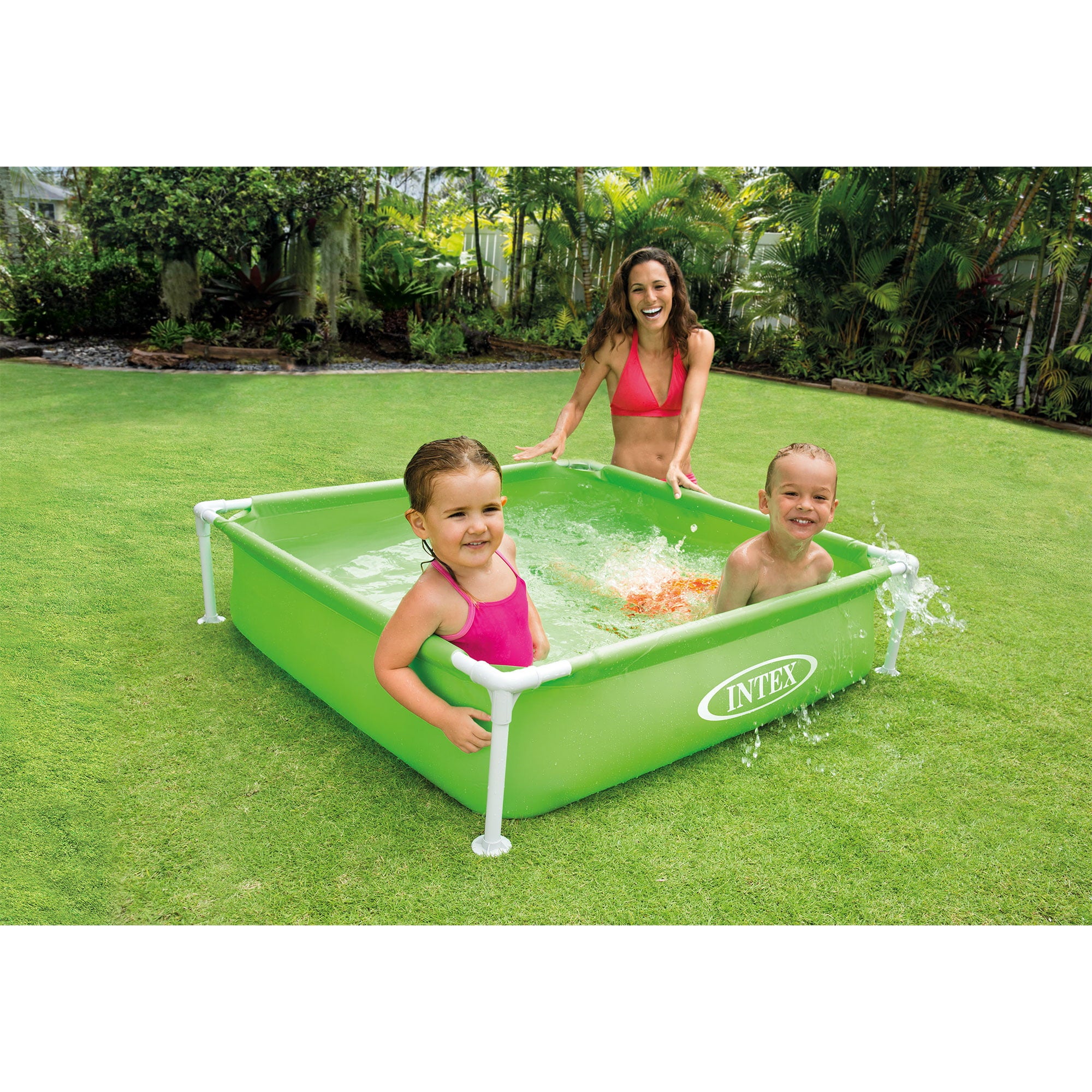 Intex Mini Framed Beginner Outdoor Kiddie Swimming Pool， Color Varies， Inflatable and Kiddie Pools， Square