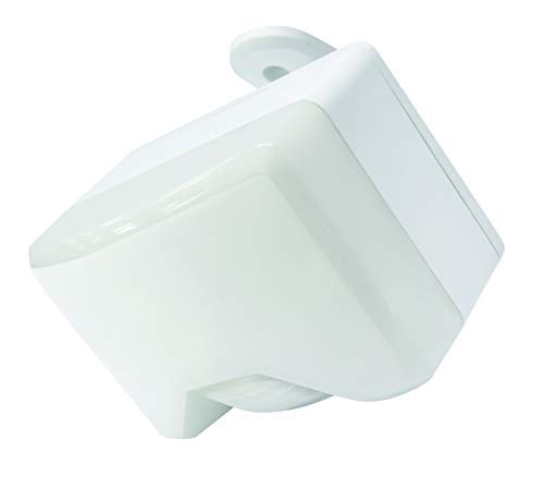 IQ America LB1135WH Motion Security Flood Light， Battery Operated Motion Sensor， 350 Lumen LED Indoor Outdoor Universal Eave Soffit or Wall Mount，Closet Shed Attic Workshop Garage Grill Light