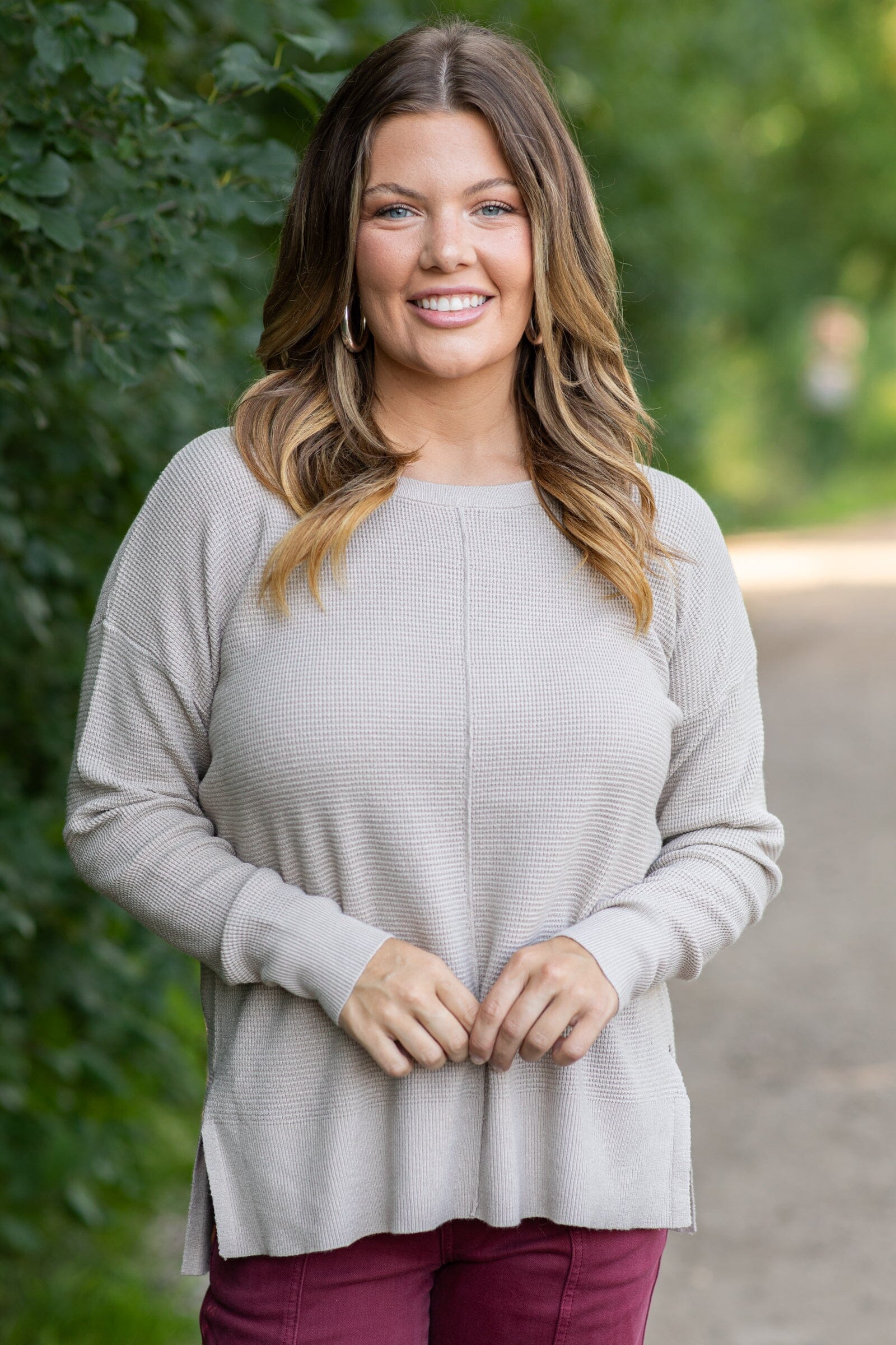 Beige Baby Waffle Knit Sweater