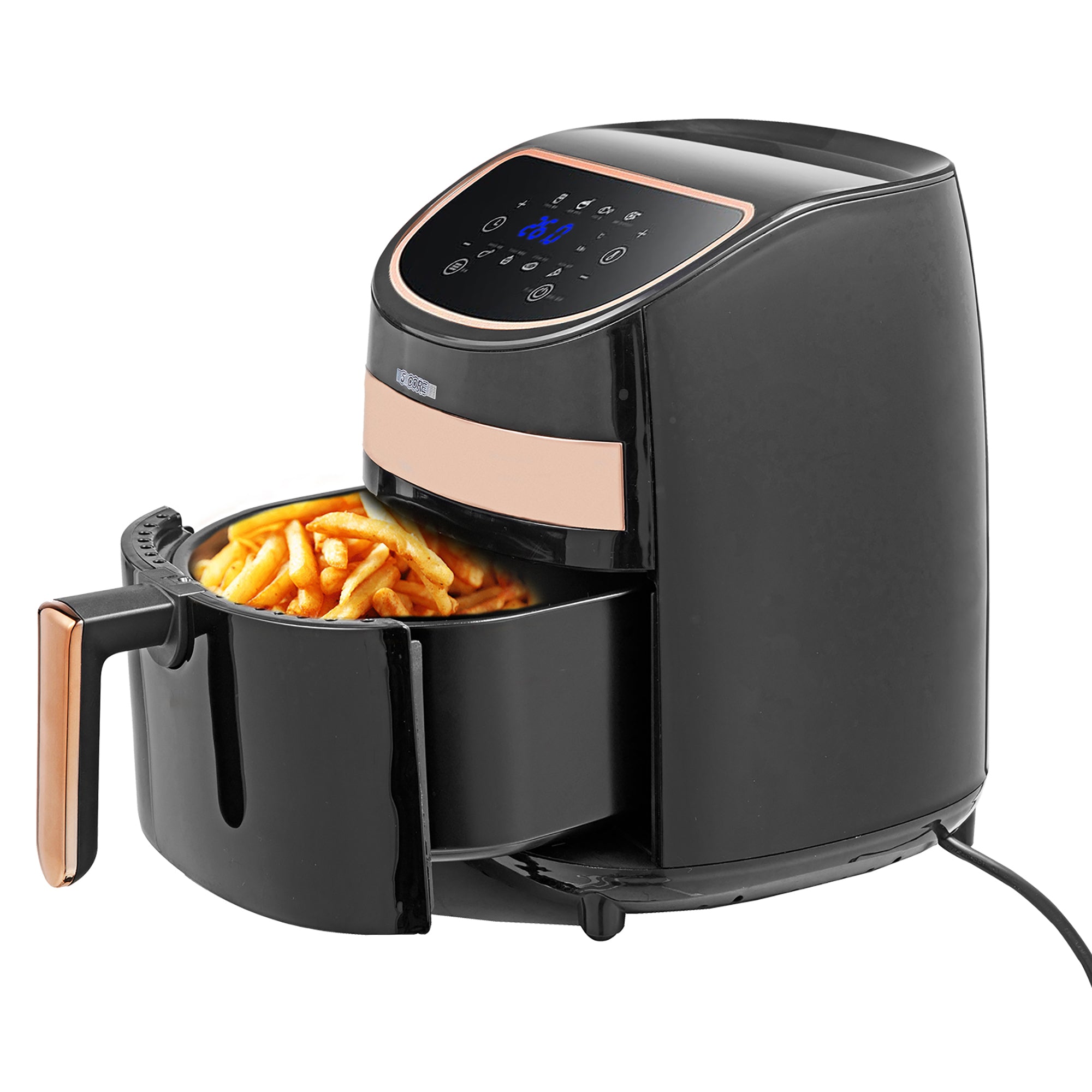 5 Core Air Fryer Oven 3.2 Quart (3 Liter)| 4-in-1 Black Airfryer, Bake, Roast, Reheat, Space-saving & Low-noise, 85% Oil-less, Nonstick| Large Touch S