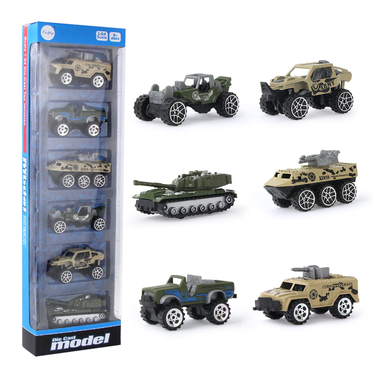 6pcs/Set Alloy Military Cars Die-Cast Tank Toy Metal Vehicle Boys Gift