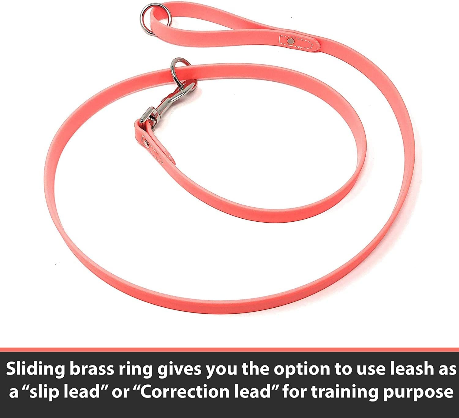 Regal Dog Products Waterproof Dog Collar and Leash Set - Vinyl Coated Heavy Duty Water Proof Biothane Training Collar with D Ring and 5'ft Leash