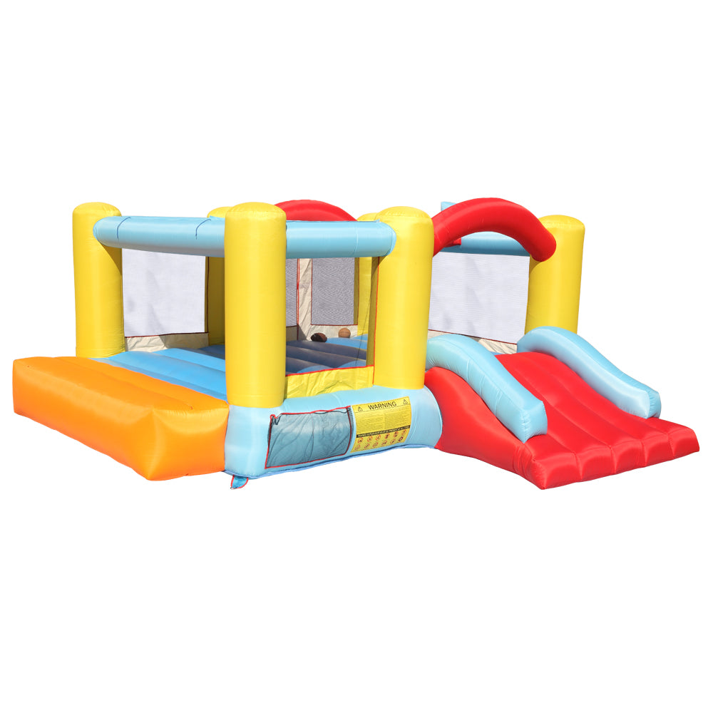 Topcobe Inflatable Bounce House for kids， Castle Jumper Bouncer Castle with Water Slide Pool， Basketball Hoop， 3 Balls