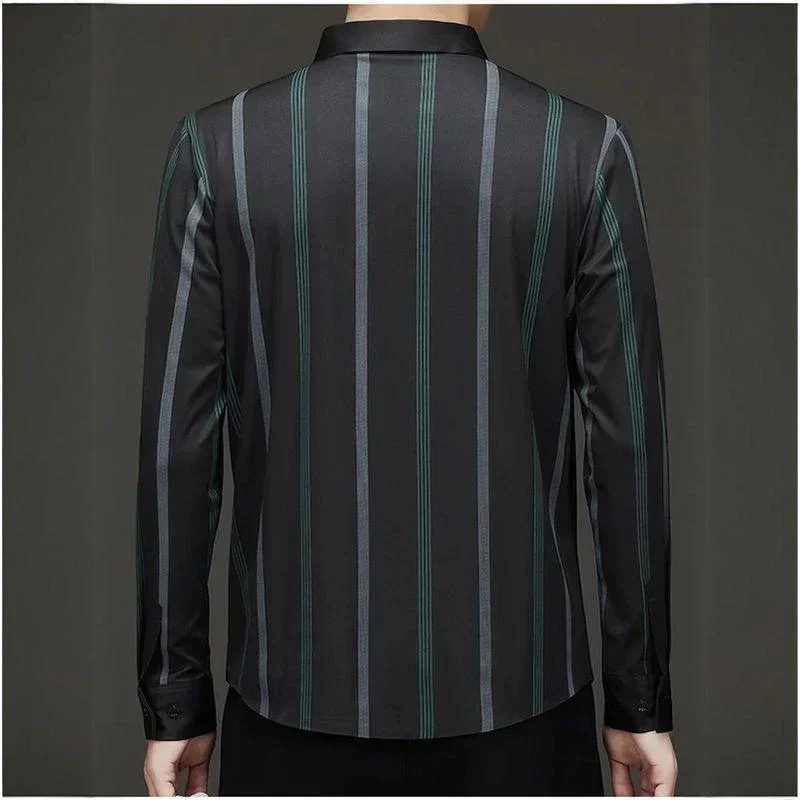 Camisa Social Velluto™ com Listras Italianas e Caimento Premium / Elegância Refinada Para o Homem Moderno!