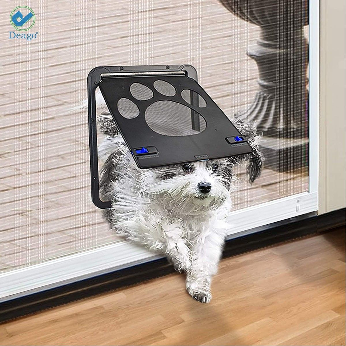 Deago Dog Screen Door， Inside Door Flap 12x14x0.4 Inch， Lockable Pet Screen Door， Magnetic Self-Closing Screen Door with Locking Function， Sturdy Screen Door for Dogs Cats