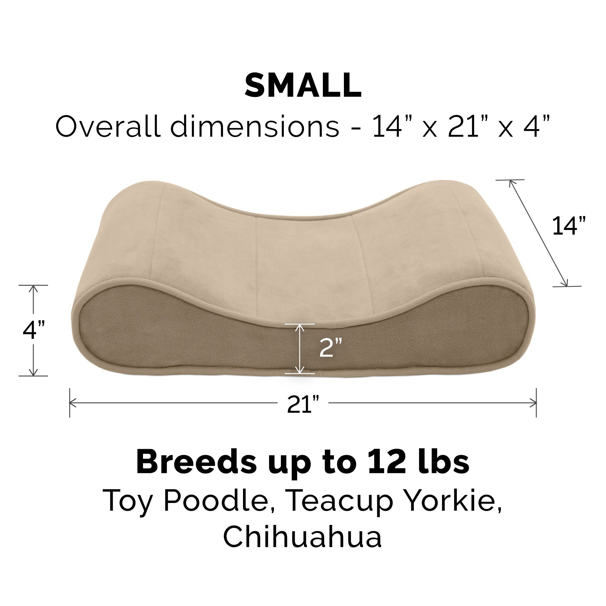 FurHaven Pet Dog Bed | Orthopedic Microvelvet Luxe Lounger Pet Bed for Dogs and Cats， Clay， Small