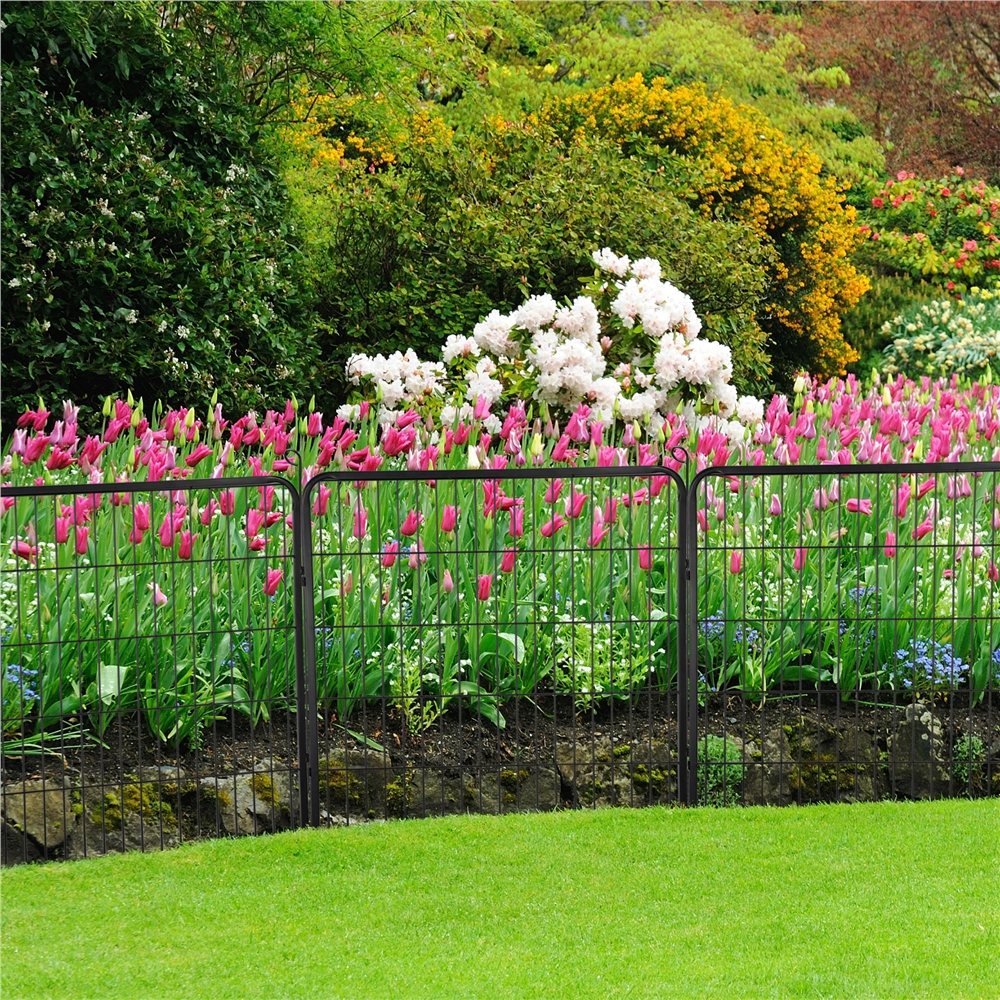 32-inch Foldable Dog Pen Exercise Barrier with Door，Outdoor and Indoor， 8 Panels， Black