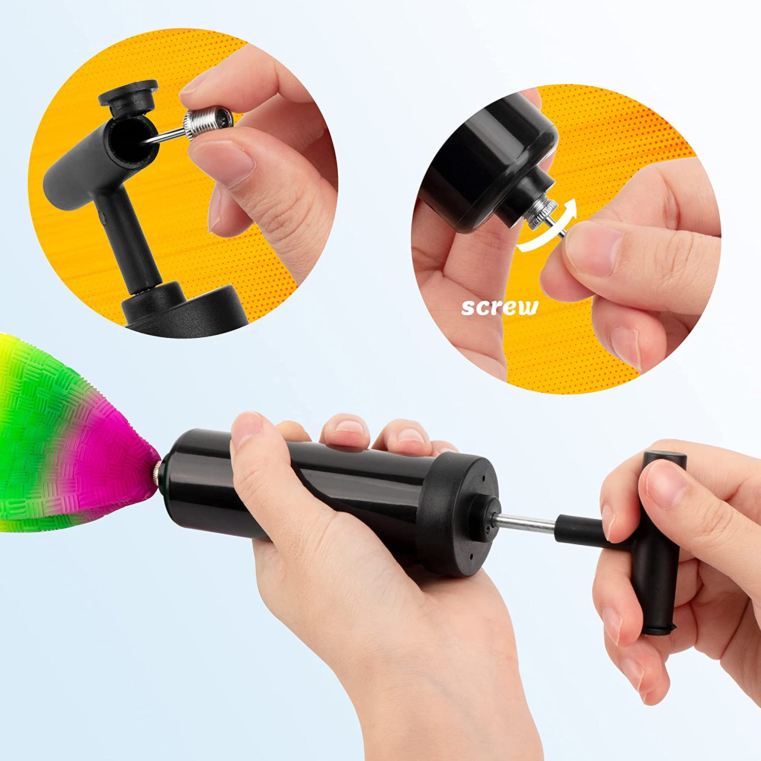 Homotte 6 Pcs Rainbow Playground Balls for Kids， 5 Inch Kickball Dodgeball Handball Set for Indoor and Outdoor Activities with Hand Pump