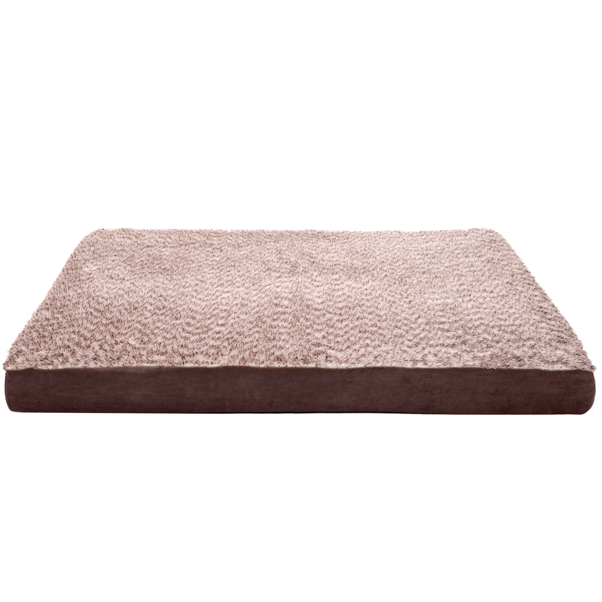 FurHaven Pet Products | Deluxe Two-Tone Faux Fur and Suede Orthopedic Pet Bed for Dogs and Cats， Espresso， Jumbo