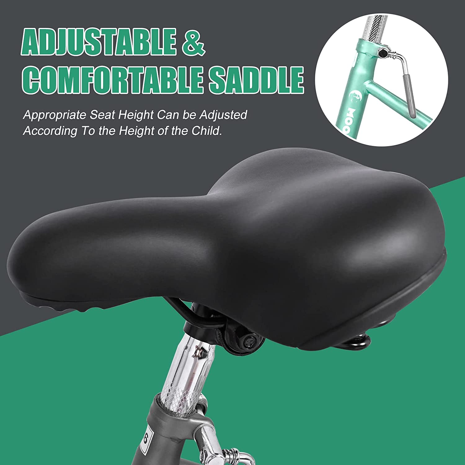 Slsy 16 inch Kids Tricycle， Single-Speed Three Wheeled Bike for 3'9