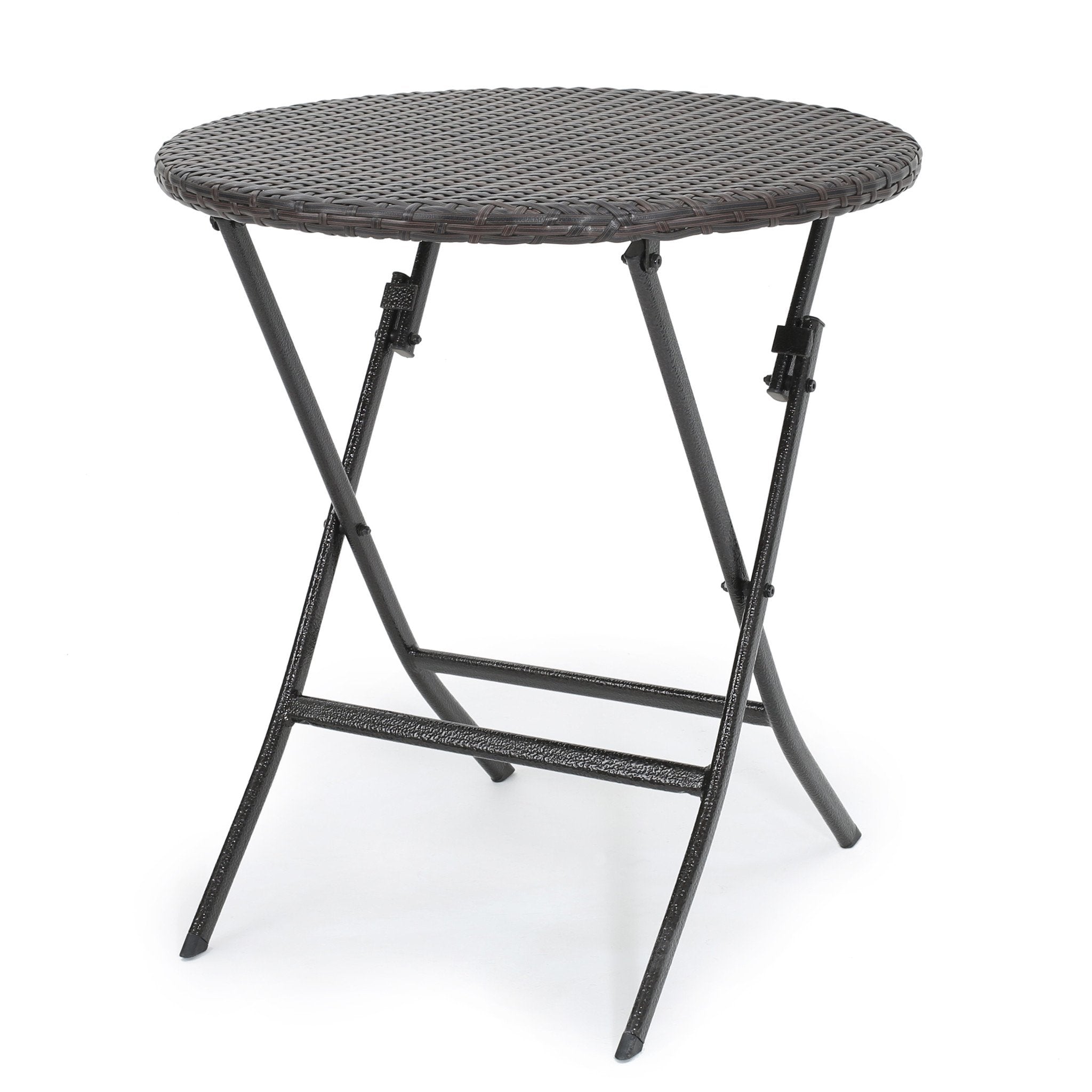 Dorchester Outdoor 3 Pc brown Wicker Bistro Set w/Beige Water Resistant Cushion