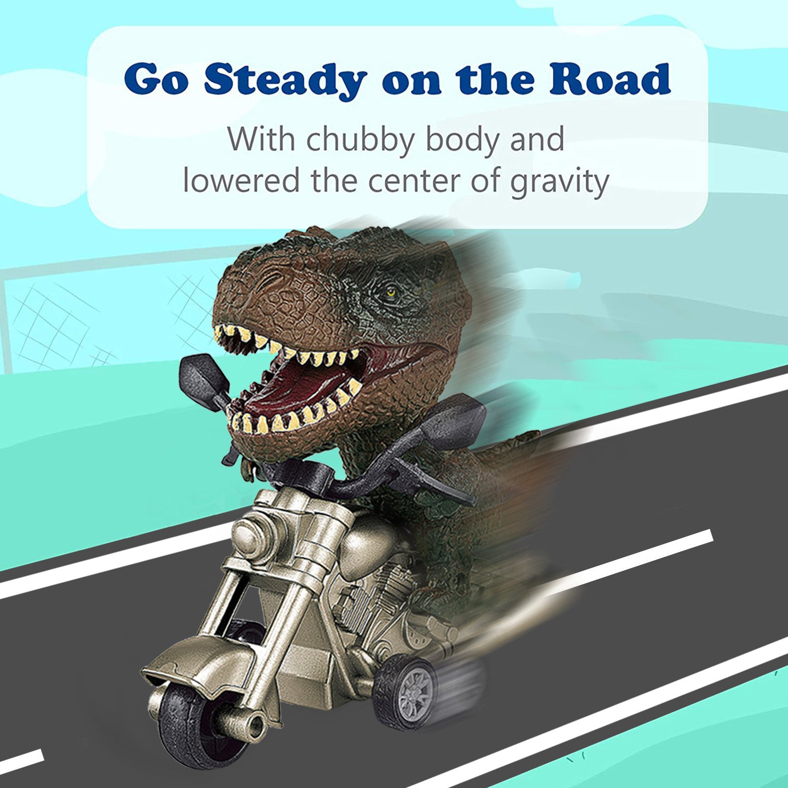 Sehao Dinosaur Toy Cars Friction Powered Motorcycle Game And Monster Dino Toys For Boys Age 3 4 5 6 7 Plastic Car Model Brown