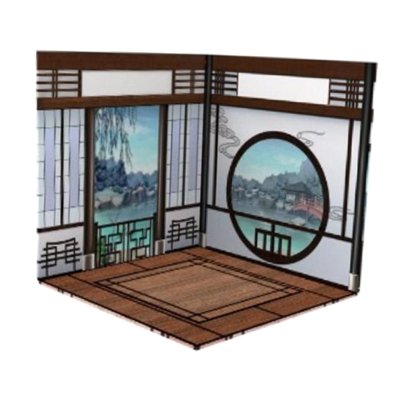 1/12 Scale Backdrop Scene Model Storage Organizer Layout Collection Decorative Scene Display Collection Background for Action Figures Dolls Chinese Room