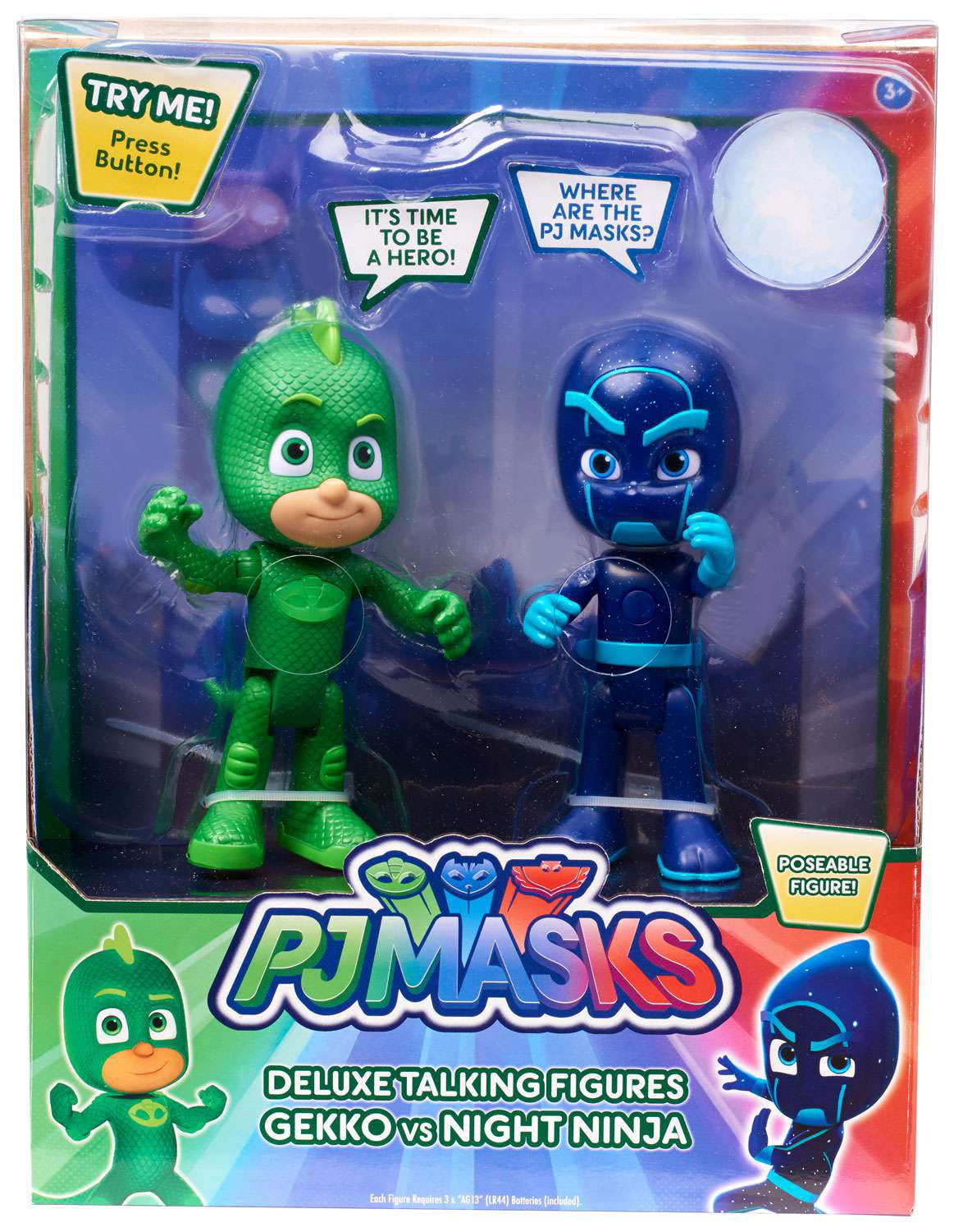 Disney Junior PJ Masks Gekko and Night Ninja Talking Action Figure 2-Pack