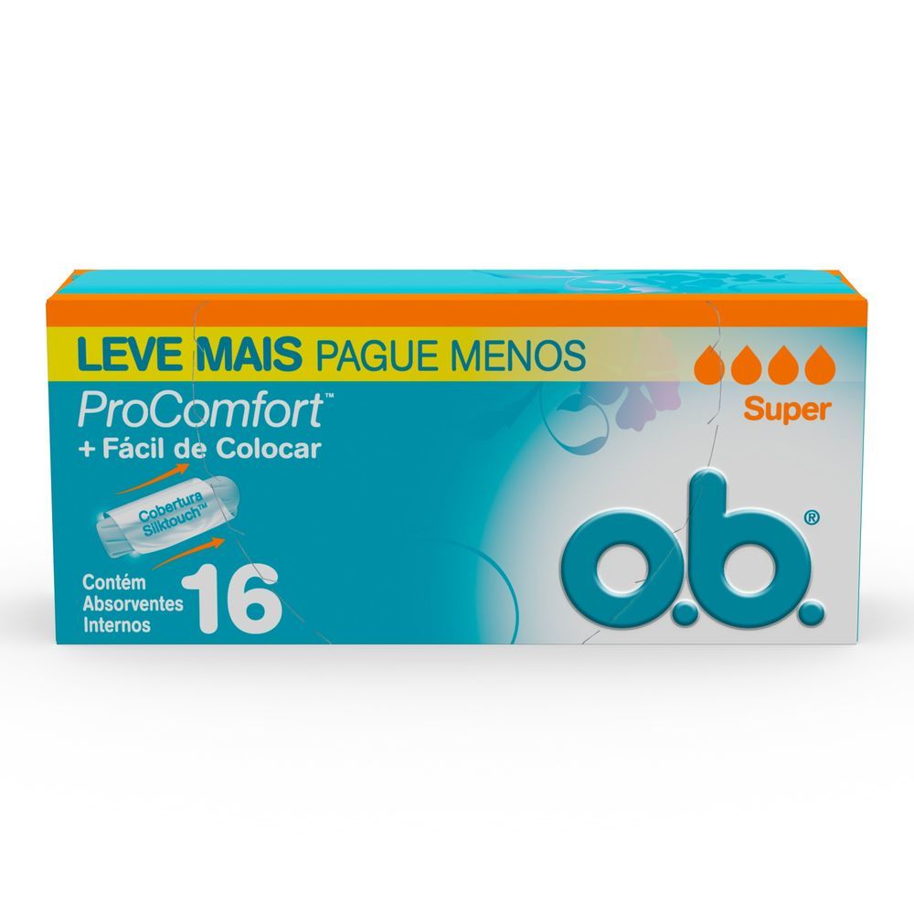 Absorvente interno super leve mais pague menos O.B ProComfort 16 unidades
