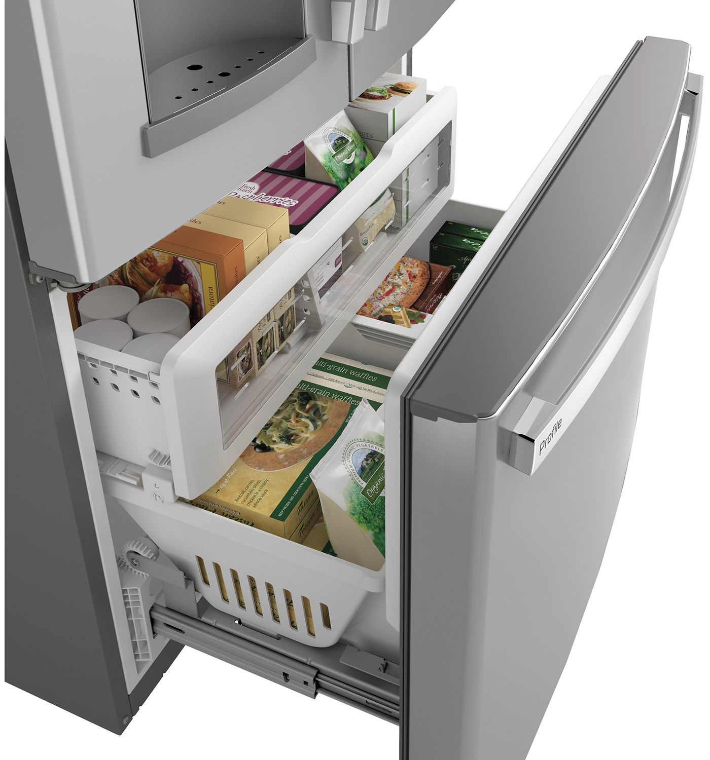 GE Profile ADA ENERGY STAR 22.1 Cu. Ft. Fingerprint Resistant Stainless Steel Counter-Depth French-Door Refrigerator With Hands-Free AutoFill