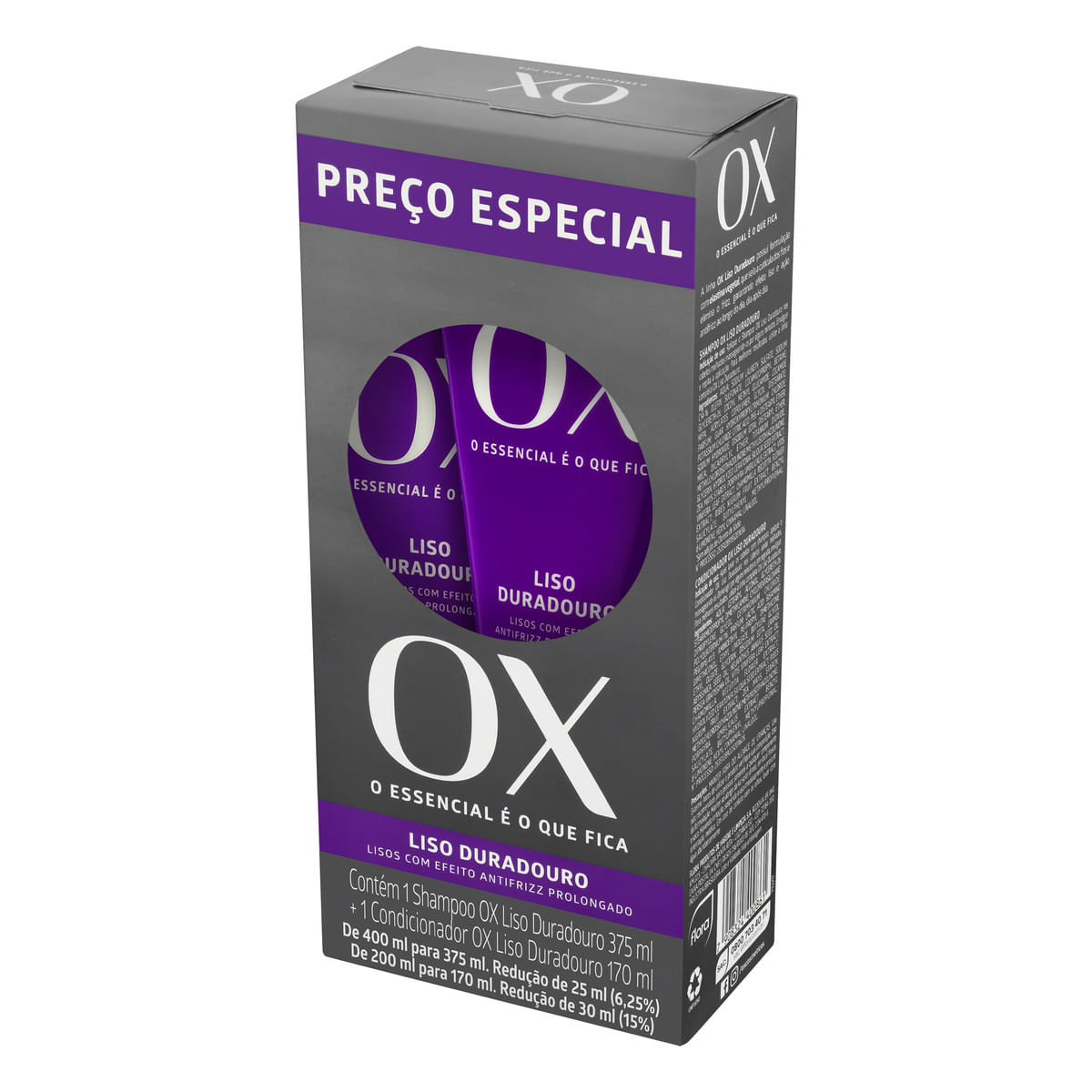 Kit de Shampoo e Condicionador Ox Cosmeticos Liso Duradouro