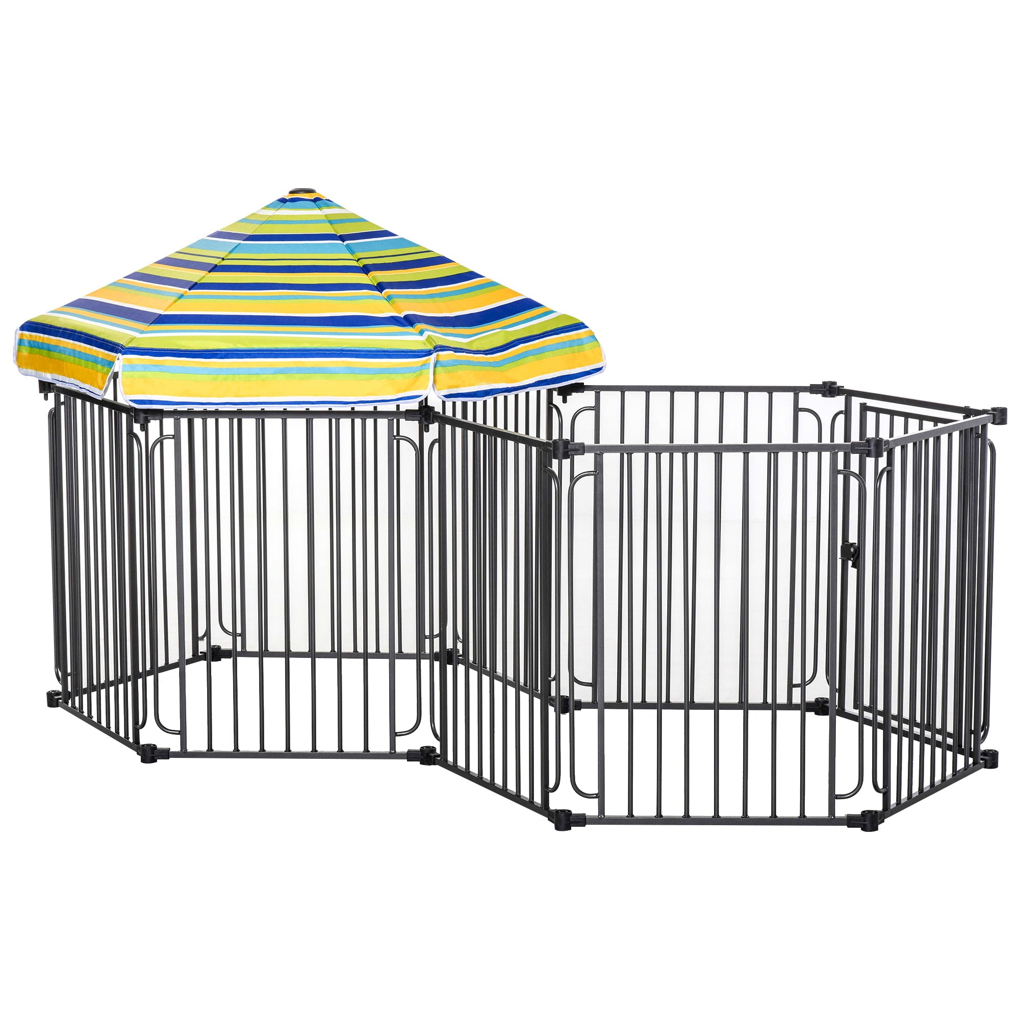 Pawhut Dog Playpen with Door and Removable Cover for Small and Most Medium Sized Dogs Indoor and Outdoor Use， 47