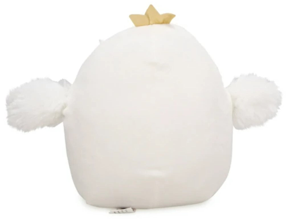 Squishmallow Alyssa 8-inch White Swan with fluffy wings and shimmery white belly.
