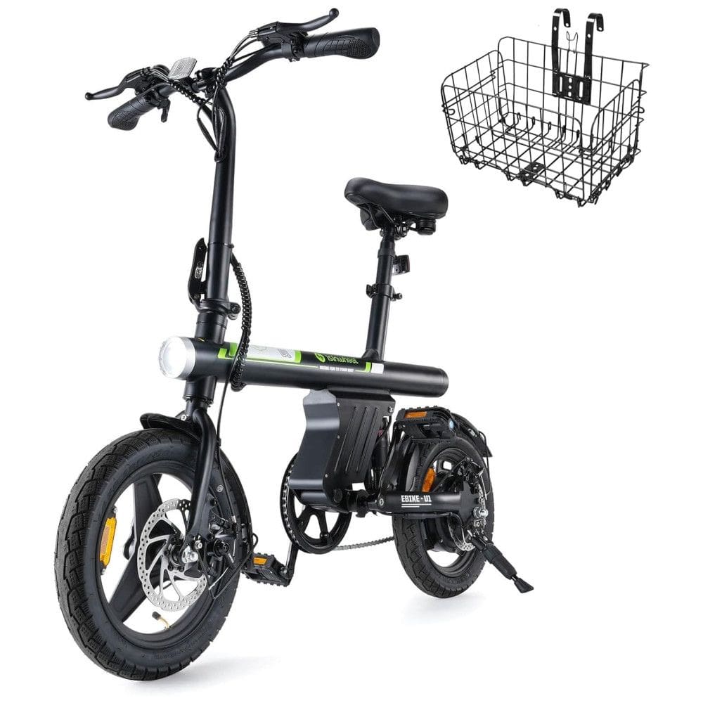 Bicicleta Elétrica Dobrável isinwheel U1 Preta – Motor 500W, Velocidade Máxima 32km/h, Autonomia 40km, Rodas 14