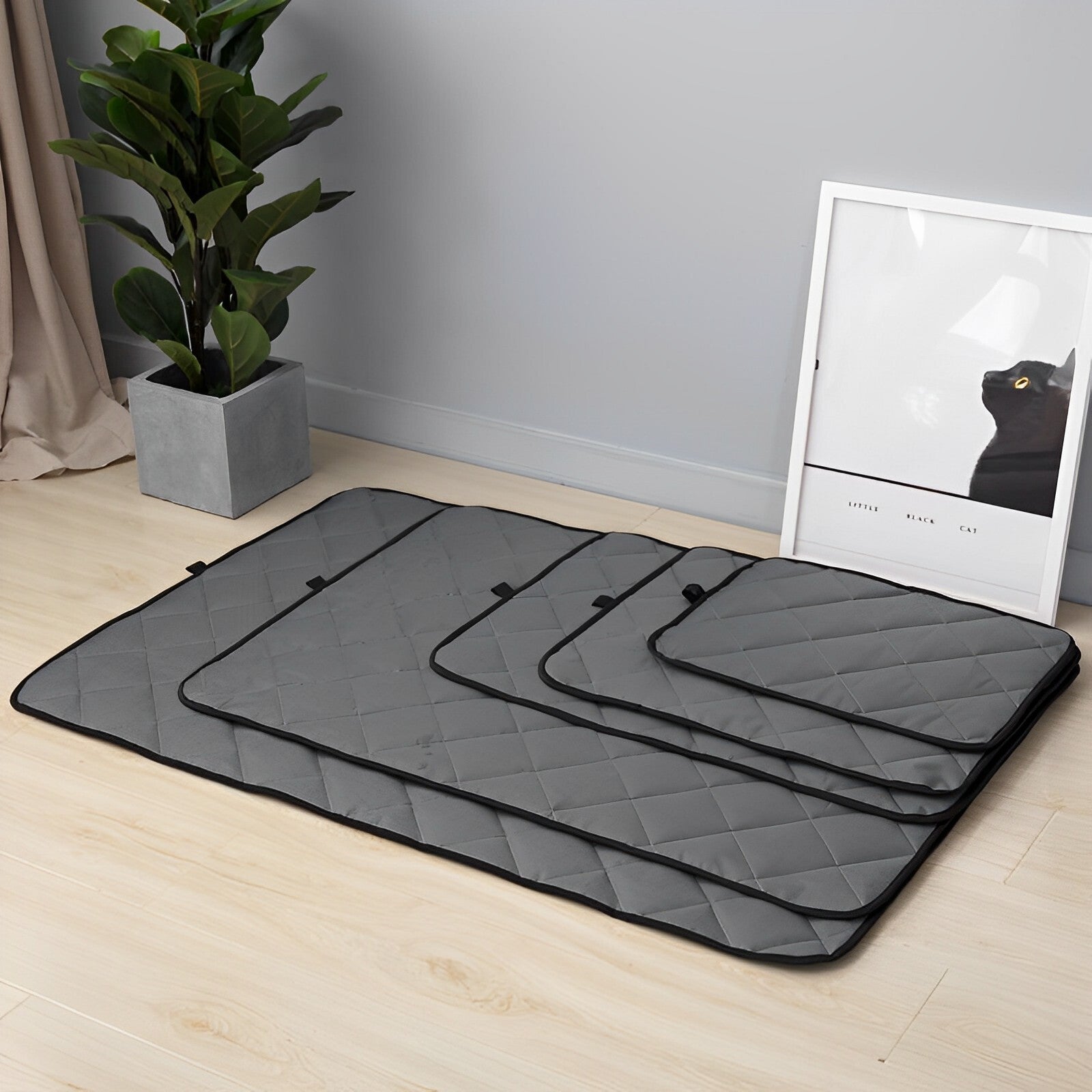 Dog Mat Summer Waterproof Bite-Resistant Oxford Cloth Kennel Sleeping Mat Non-slip Car Pet Cool Mat，Grey
