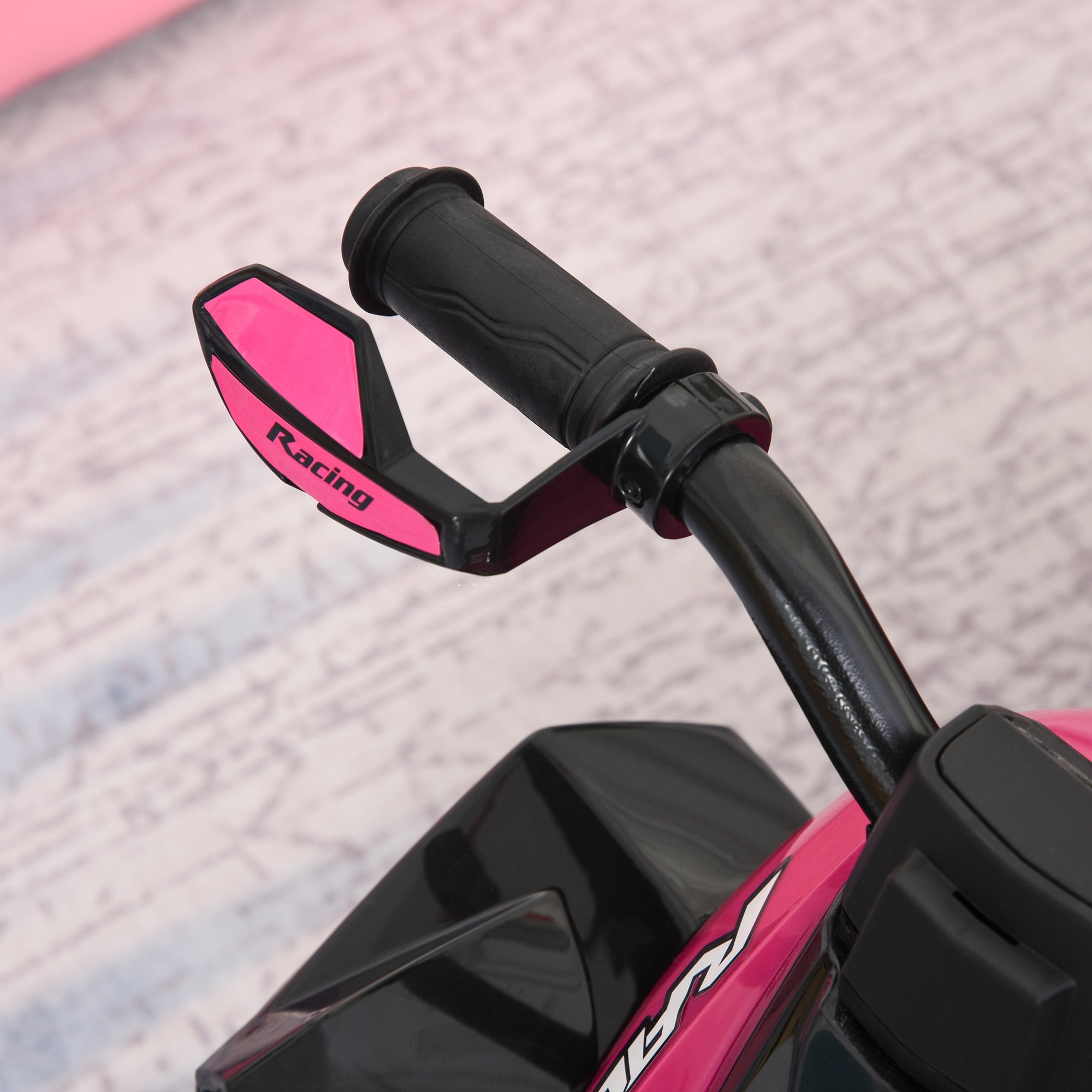 Ride on Push Along for 4 Wheel Foot-to-Floor Sliding Walking Car ATV for 18-36 Months， Pink