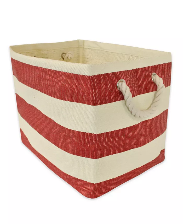 Design Imports Paper Bin Stripe Tango Rectangle Medium