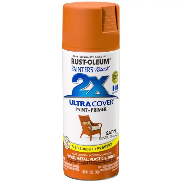 Rust-Oleum 12 oz 2X Satin Rustic Orange Spray Paint and Primer
