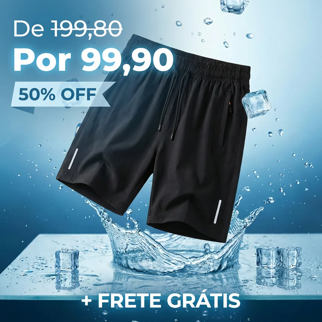 Shorts Masculino em Seda Gelo - Seda Fresh / Liberte-se do calor com o conforto e a leveza de Seda Fresh!