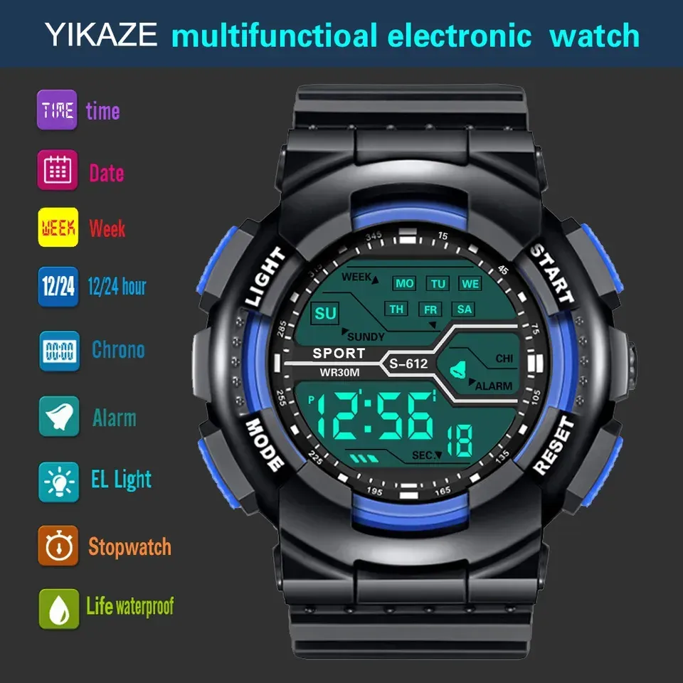 LIUYANGTIAN Men's Sports Watch Waterproof Outdoor Sport Watch Luminous Calendar Digital Clock Electronic Watches for man