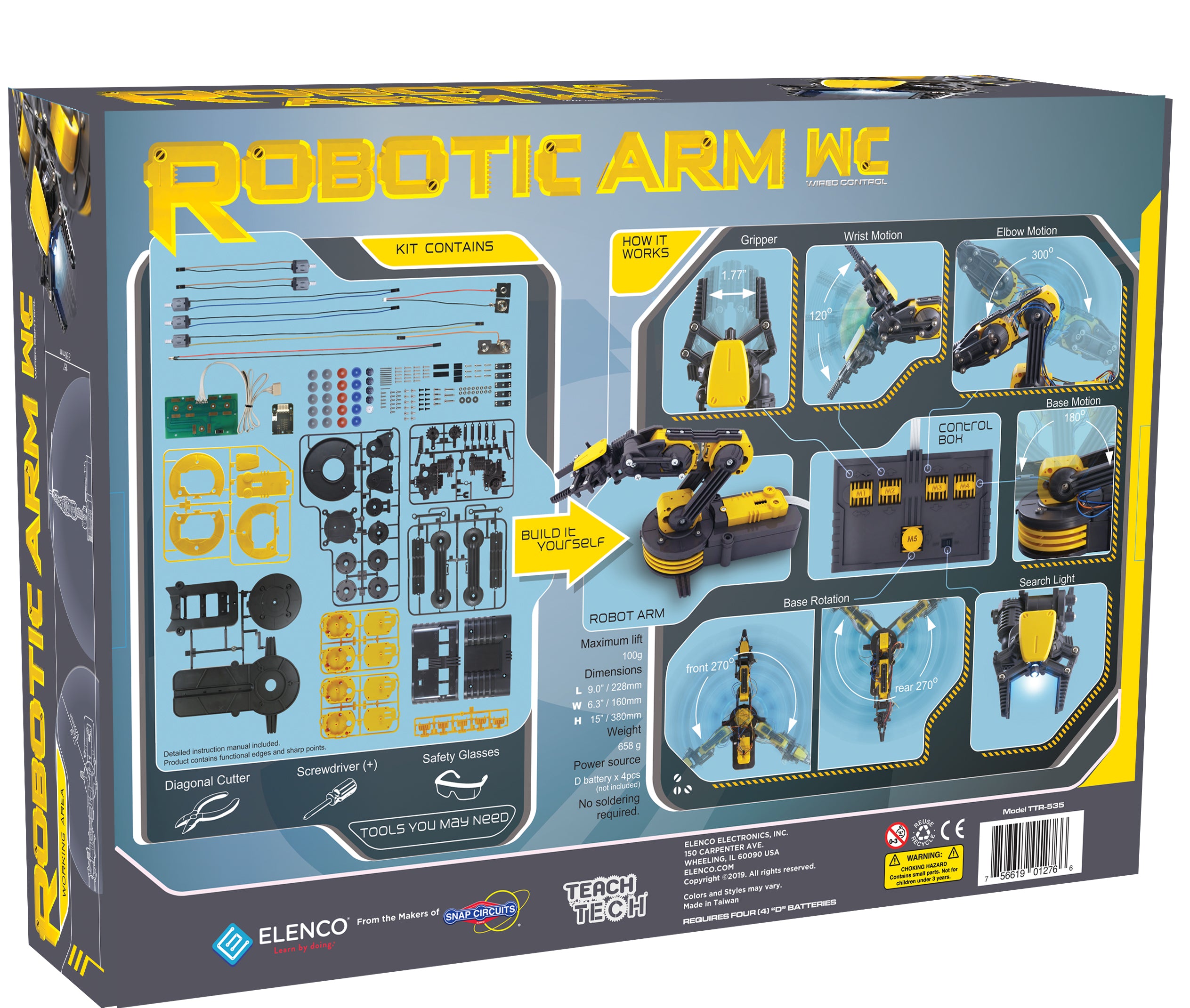 Teach Tech Robotic Arm Wire Controlled