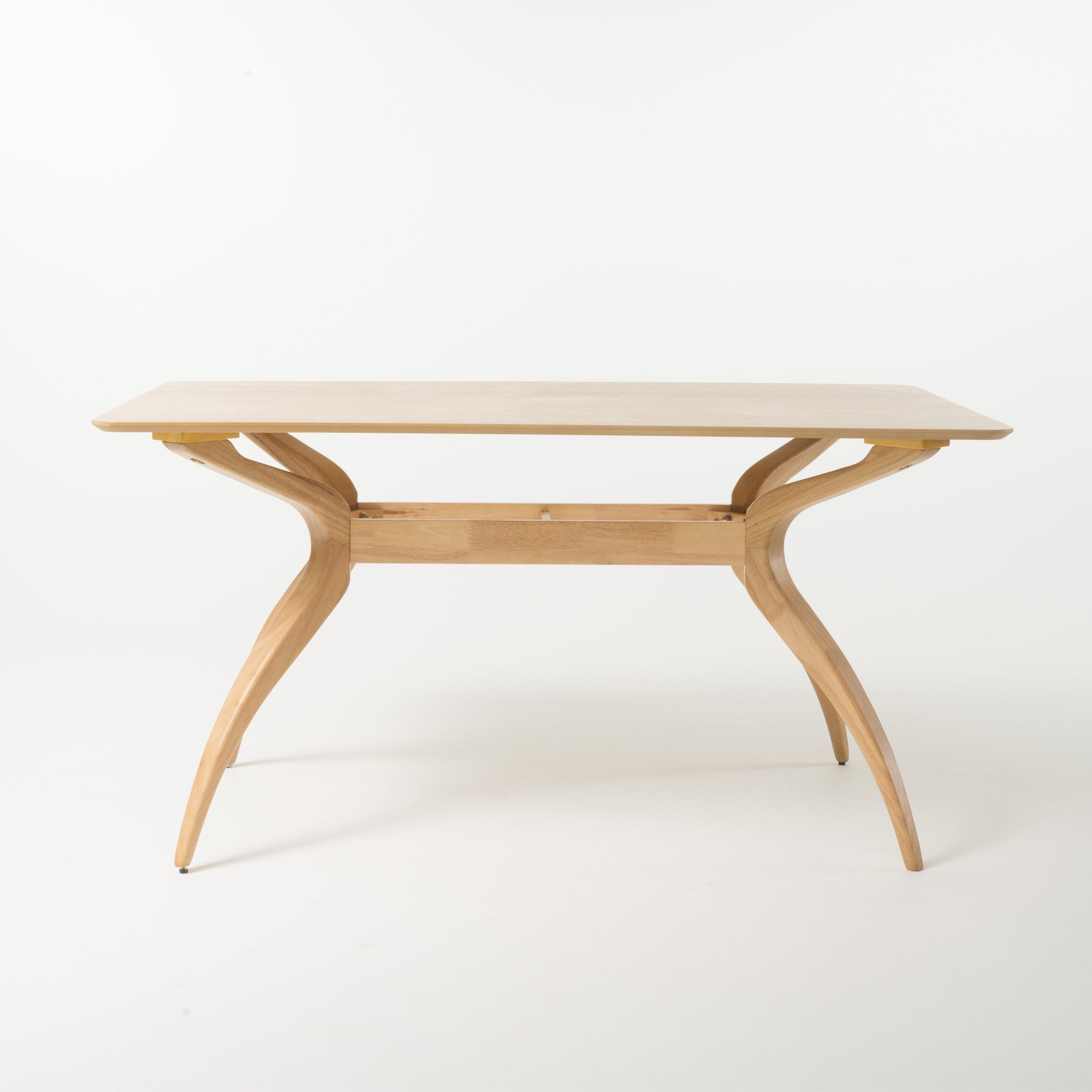 Amundsen Natural Oak Finish Curved Leg Rectangular 5 Piece Dining Set