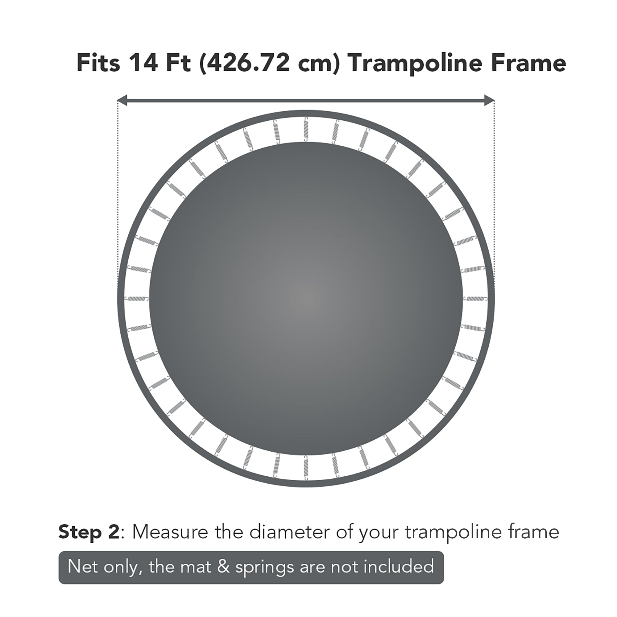 Yescom Round Trampoline Enclosure Net 14ft 8 Pole Fence Replacement Safety Mesh Netting Fits All Brands