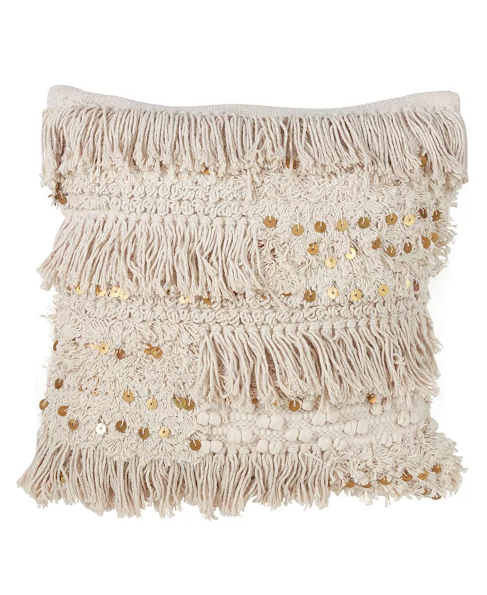 Saro Lifestyle Moroccan Sequin Decorative Pillow， 18