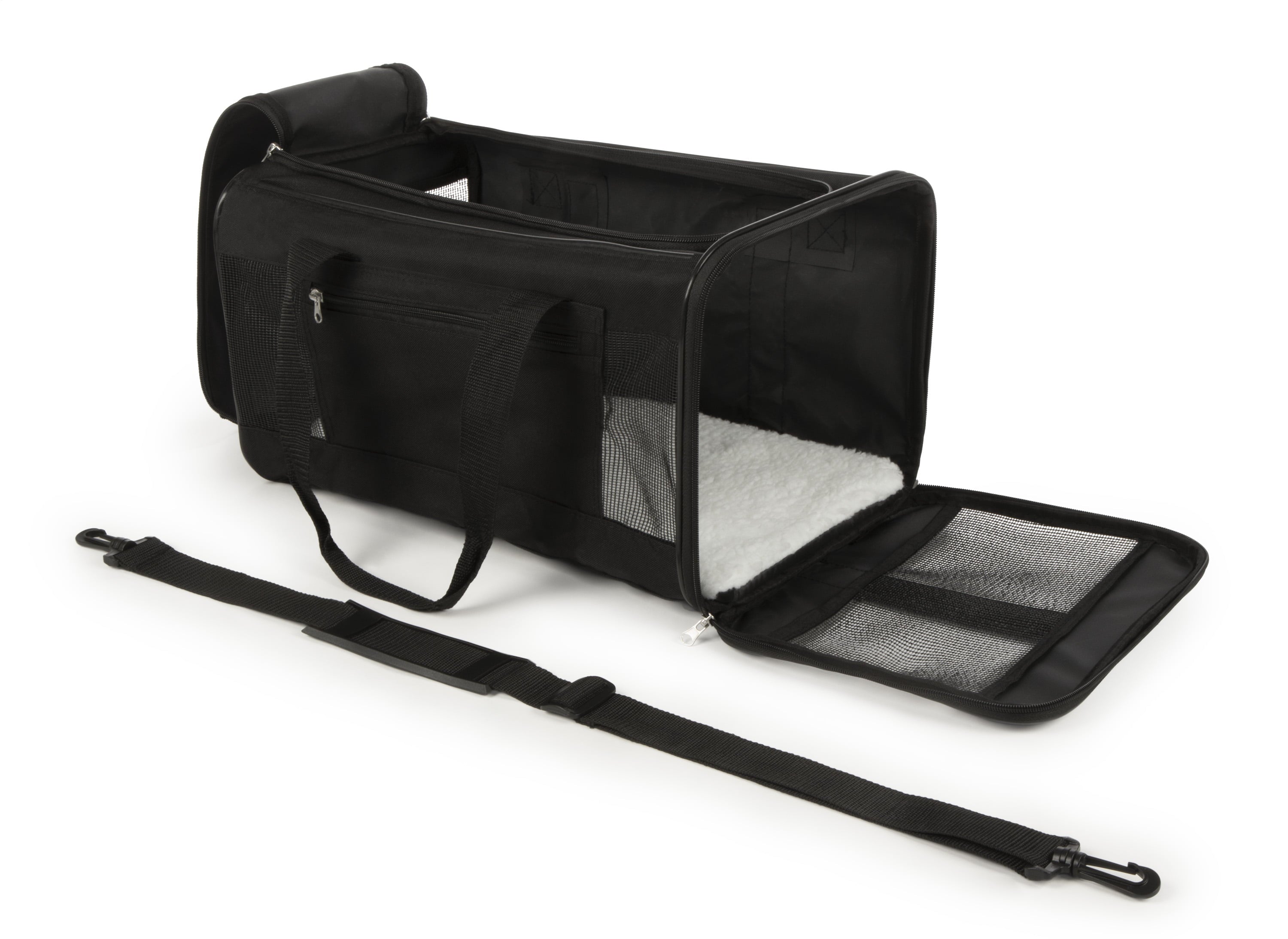 TrustyPup Easy Explorer Travel Pet Carrier， Airline Approved and Guaranteed On Board， Black， Medium