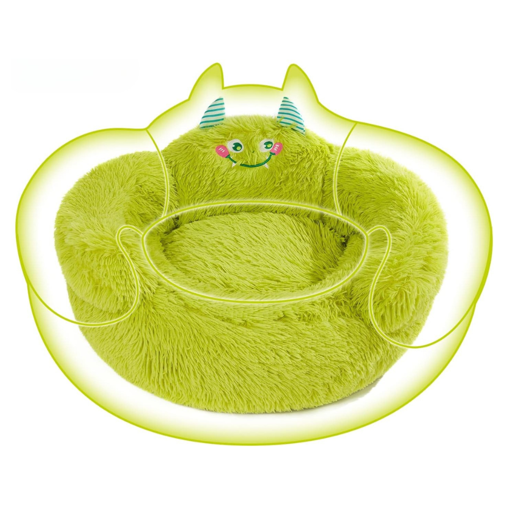 Funny Green Dog Cuddle Bed | Anti-Stress Plush Bed for Deep Relaxation
