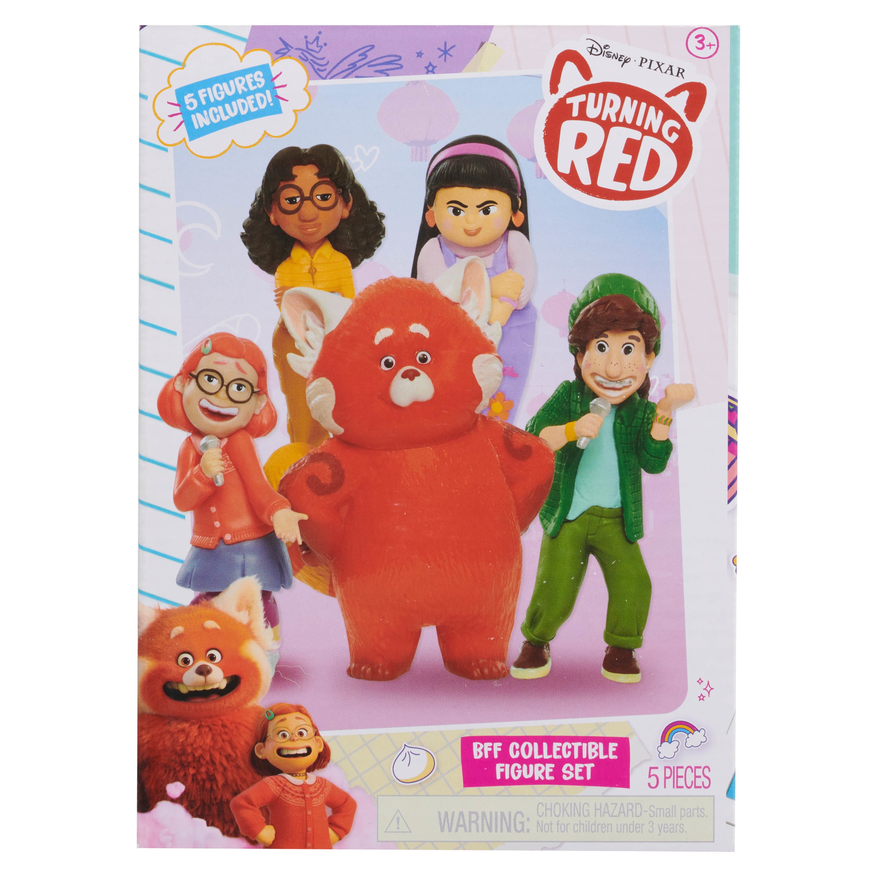 Disney and Pixar Turning Red 5-Piece BFF Collectible Figure Set 3-Inches High， Officially Licensed Kids Toys for Ages 3 Up， Gifts and Presents