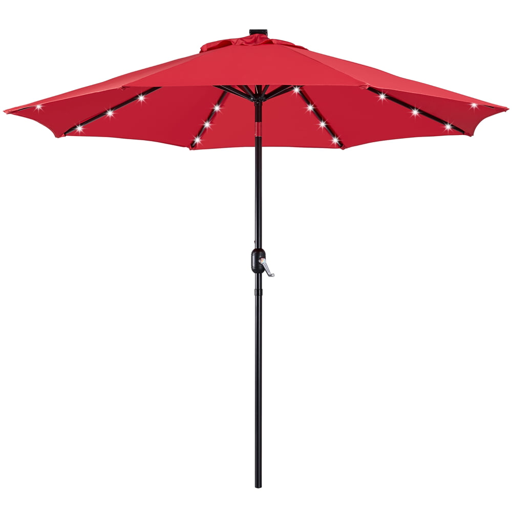 Easyfashion 9ft Red Octagon Market and Table Patio Umbrella