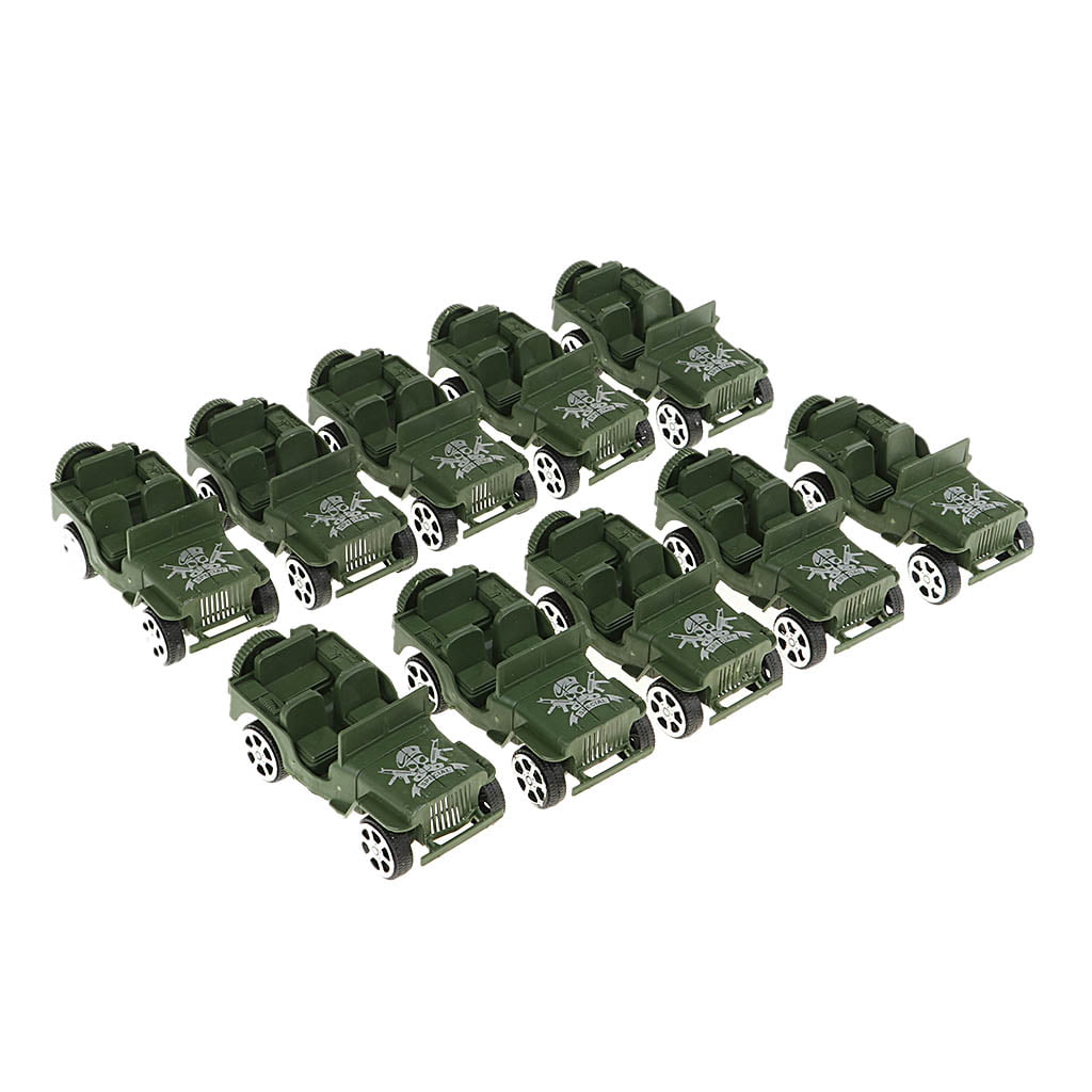 10pc Car Vehicle Models Toy Soldier Action Figure Accessories